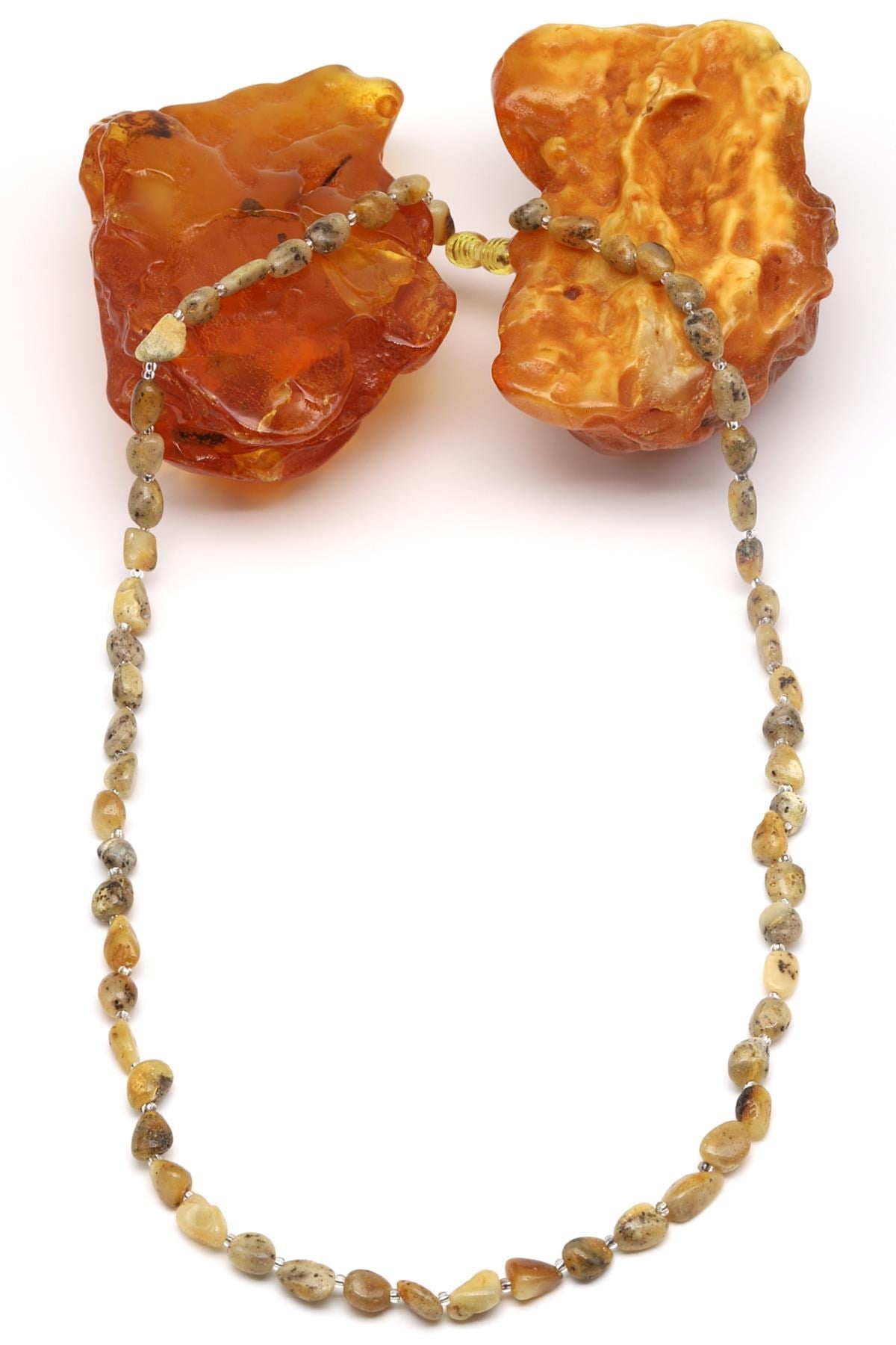 Damla Kehribar Kolye – 60 cm