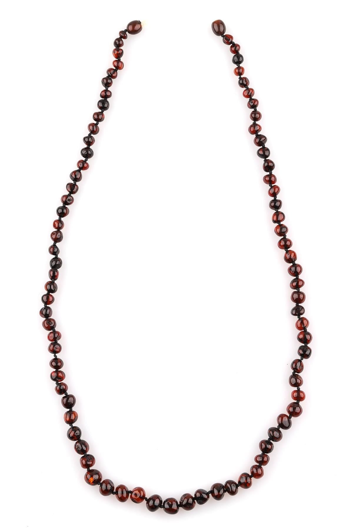 Damla Kehribar Kolye – 62 cm