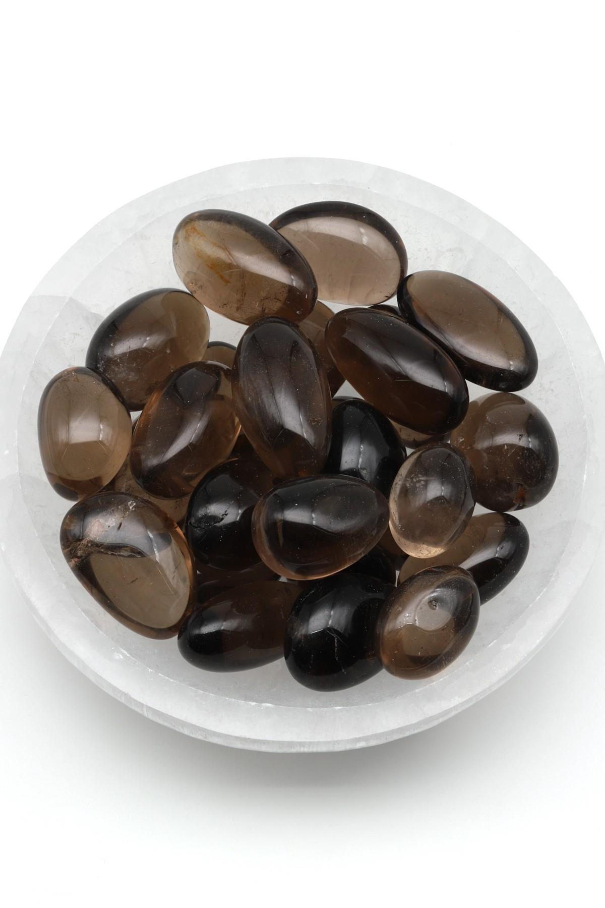 Dumanlı Kuvars Doğal Taş Tamburlanmış Parça - Tımbıl