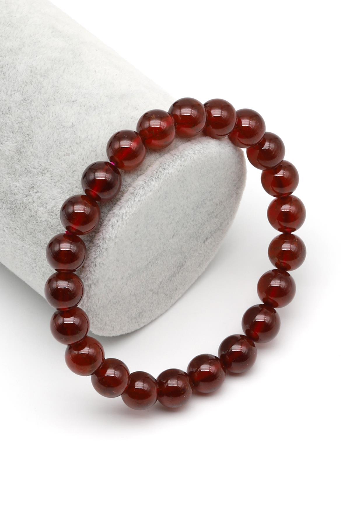 Garnet Doğal Taş Bileklik 9 mm Küre Kesim - BLK-1993