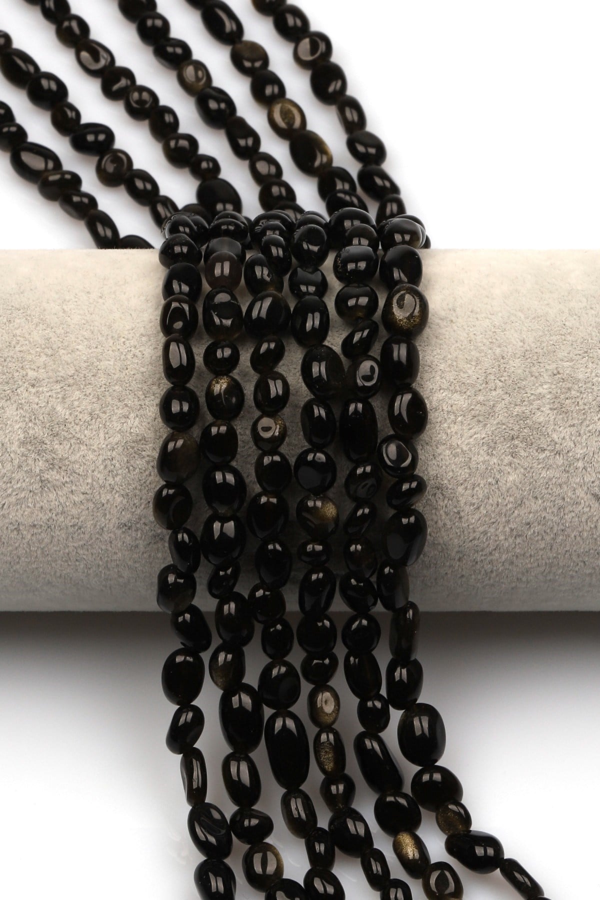 Golden Obsidyen Doğal Taş Dizi 5 x 8 mm Mercimek Kesim - DZ-1274