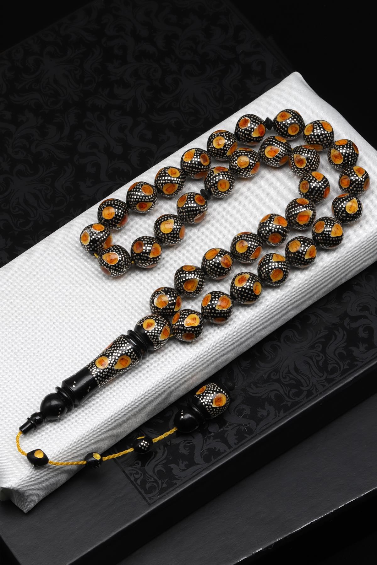 Gümüş İşlemeli Kuka Tesbih 11 x 12 mm İstanbul Kesim