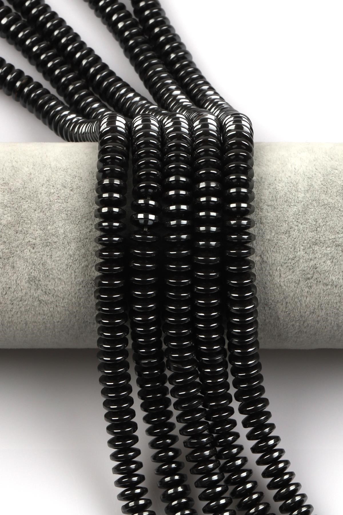 Hematit Dizi 3 x 8 mm Rondel Kesim