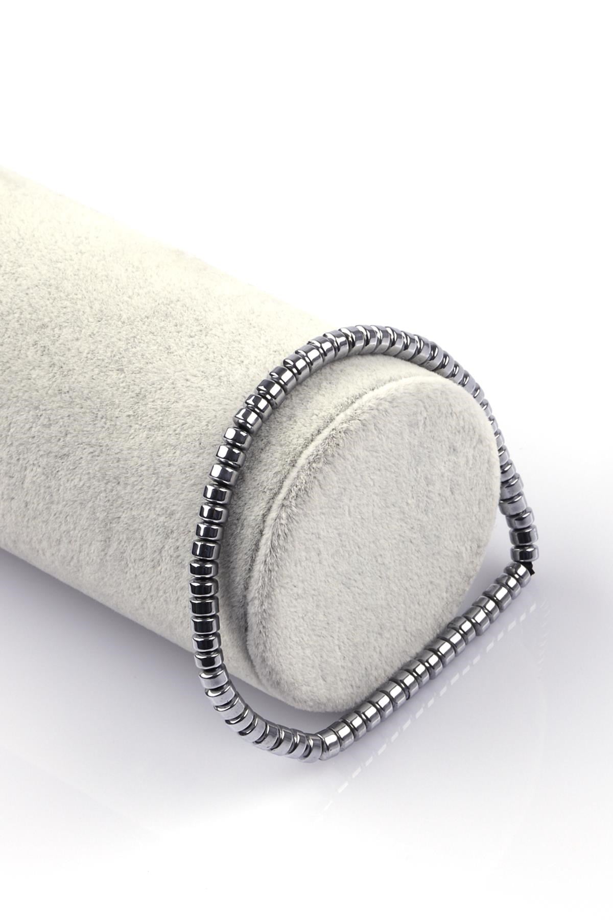 Hematit Doğal Taş Bileklik 2 x 4 mm Rondel Kesim