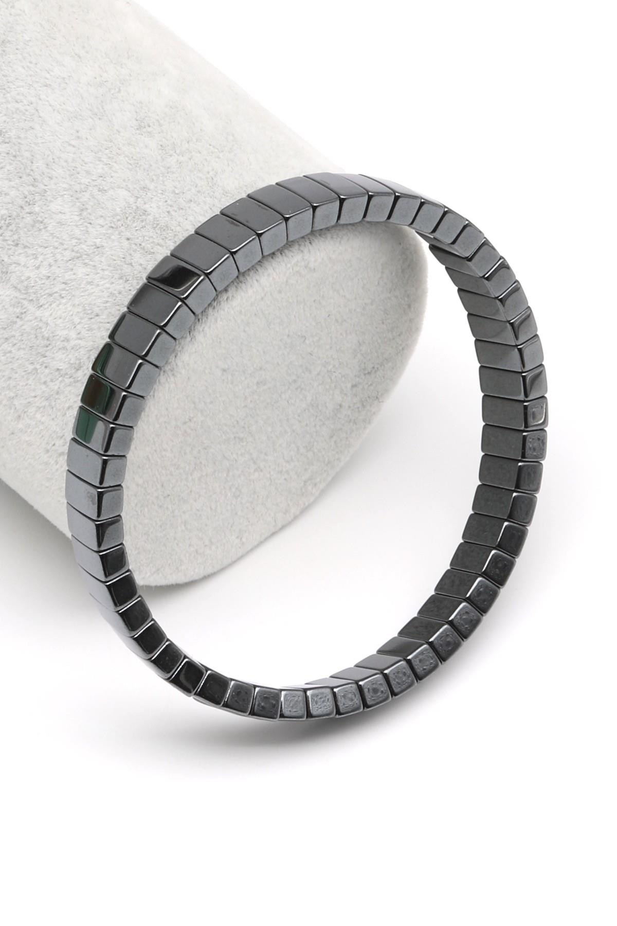 Hematit Doğal Taş Bileklik 4 x 8 mm Özel Kesim - BLK-2079