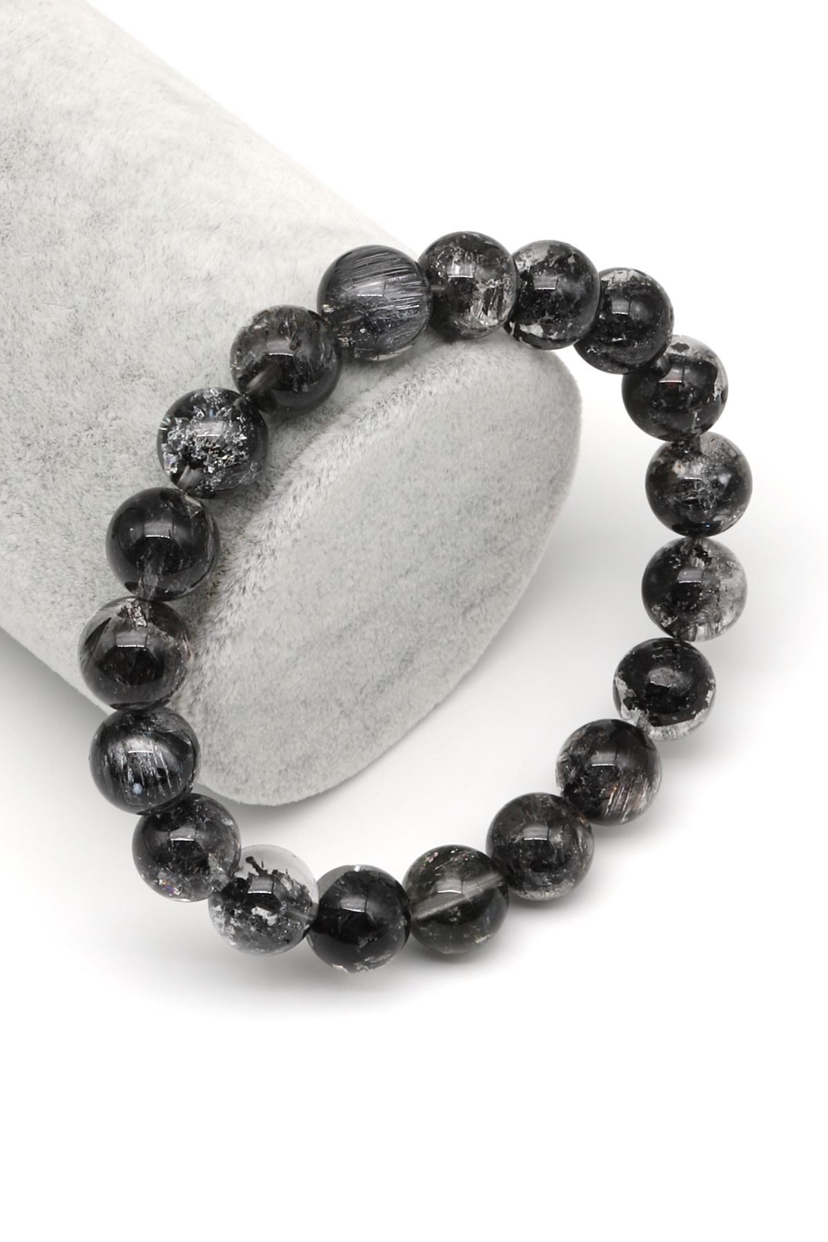 Herkimer Kuvars Doğal Taş Bileklik 10 mm Küre Kesim