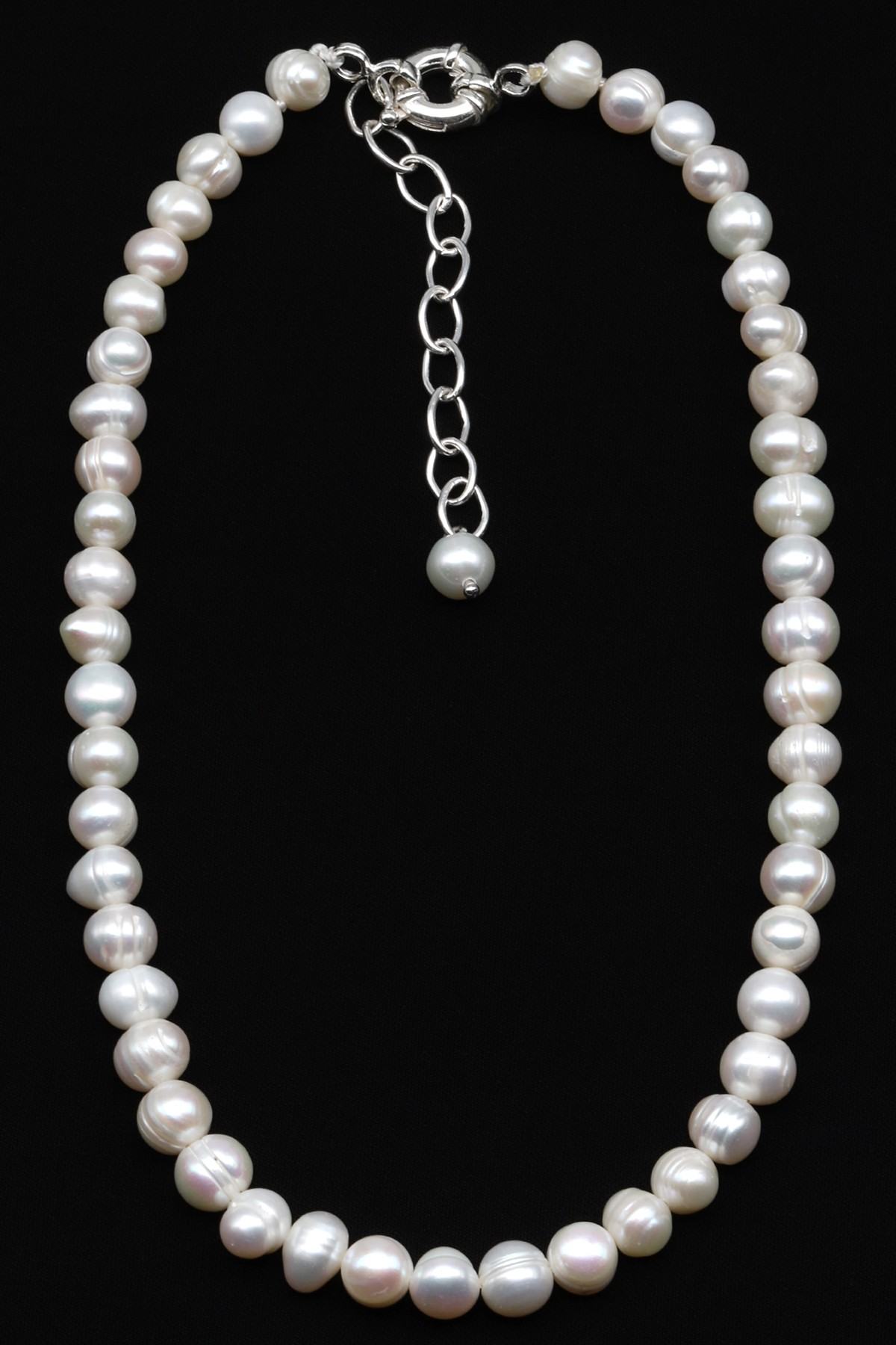 İnci Doğal Taş 925 Ayar Gümüş Kolye - KLYG-1617