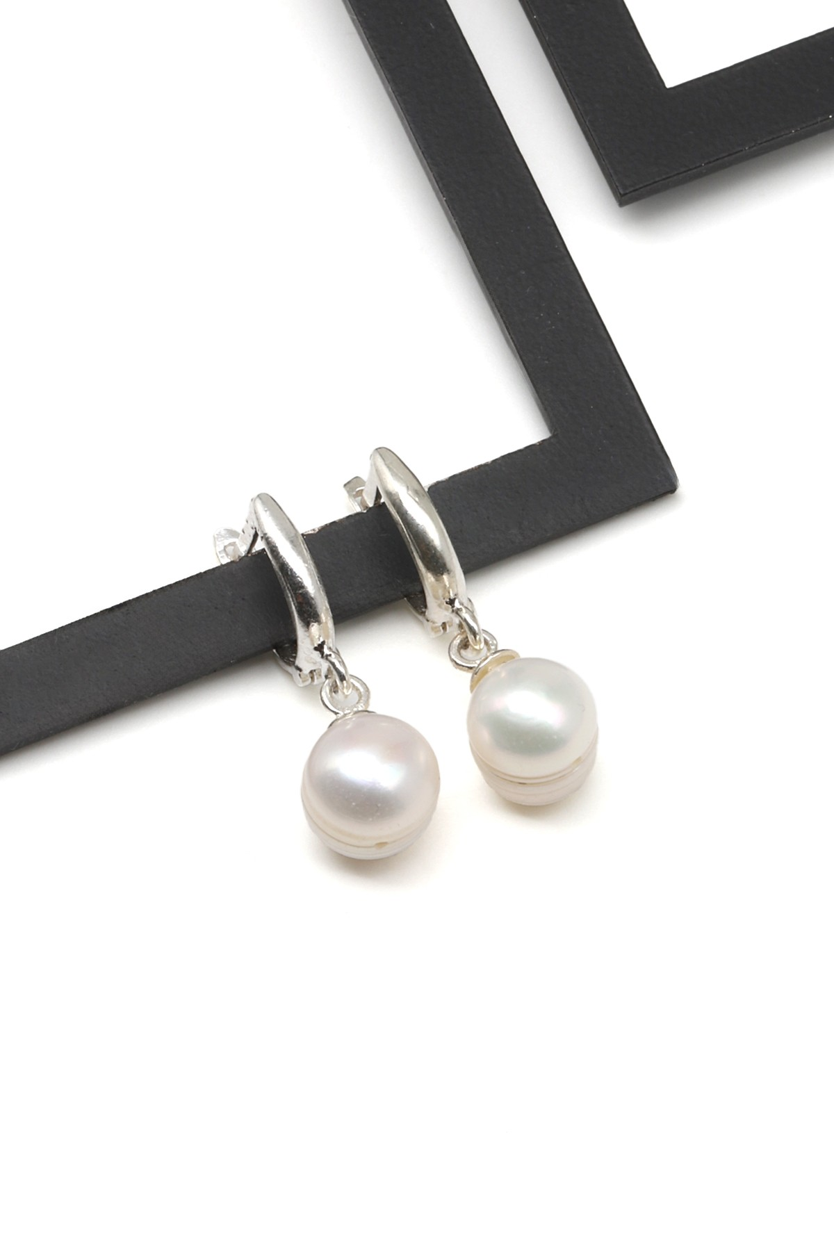 İnci Doğal Taş 925 Ayar Gümüş Küpe