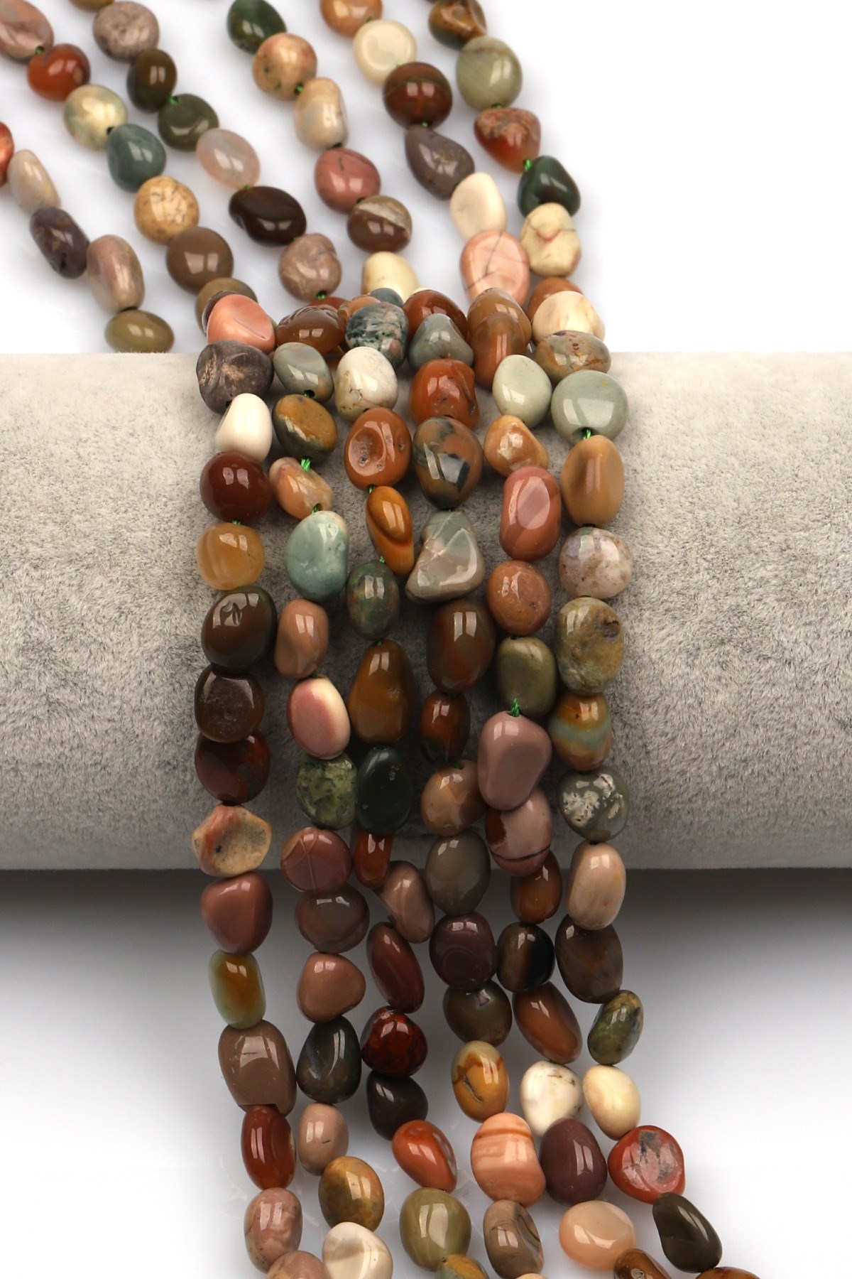 Jasper Doğal Taş Dizi 7 x 10 mm Mercimek Kesim - DZ-1260