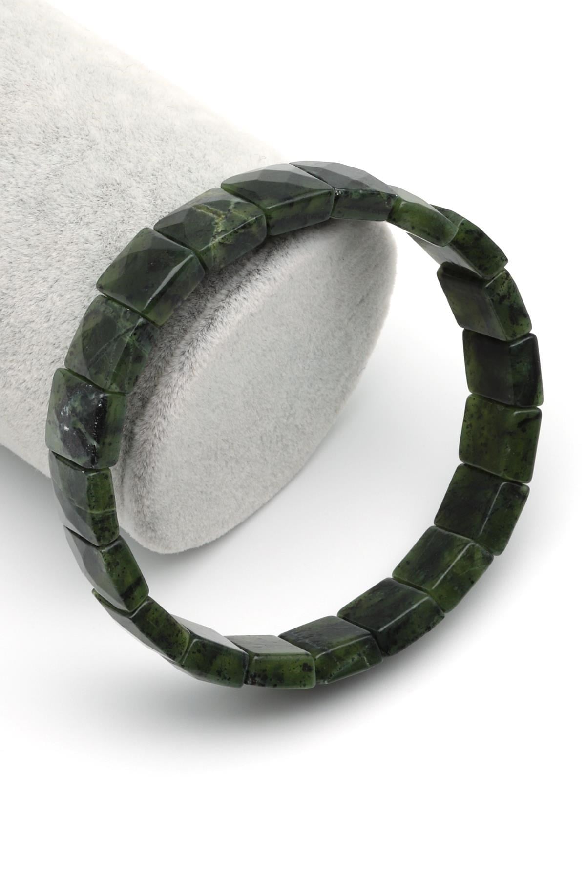 Kanada Yeşim Doğal Taş Bileklik 10 x 12 mm Özel Kesim