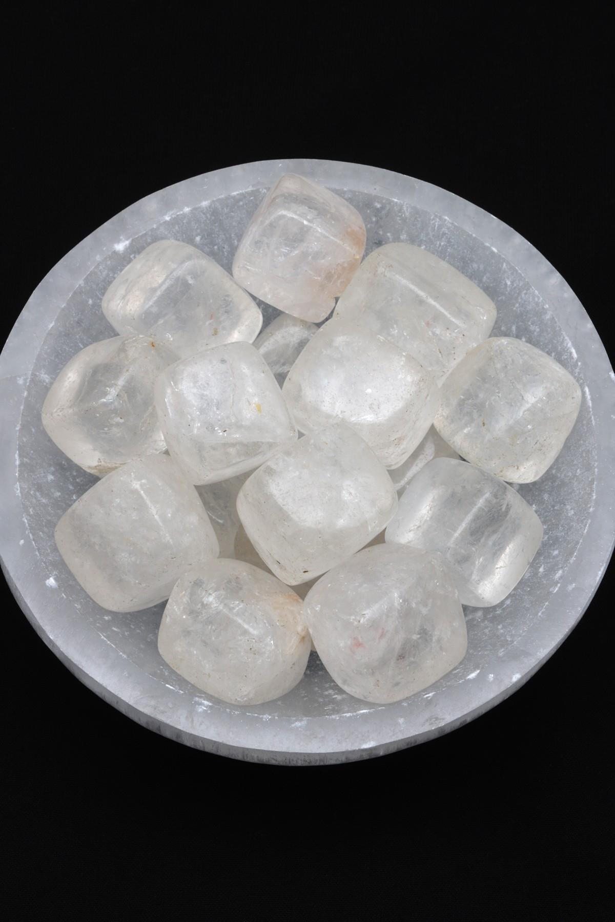 Kristal Kuvars Doğal Taş Tamburlanmış Parça - Tımbıl - TMB-0153