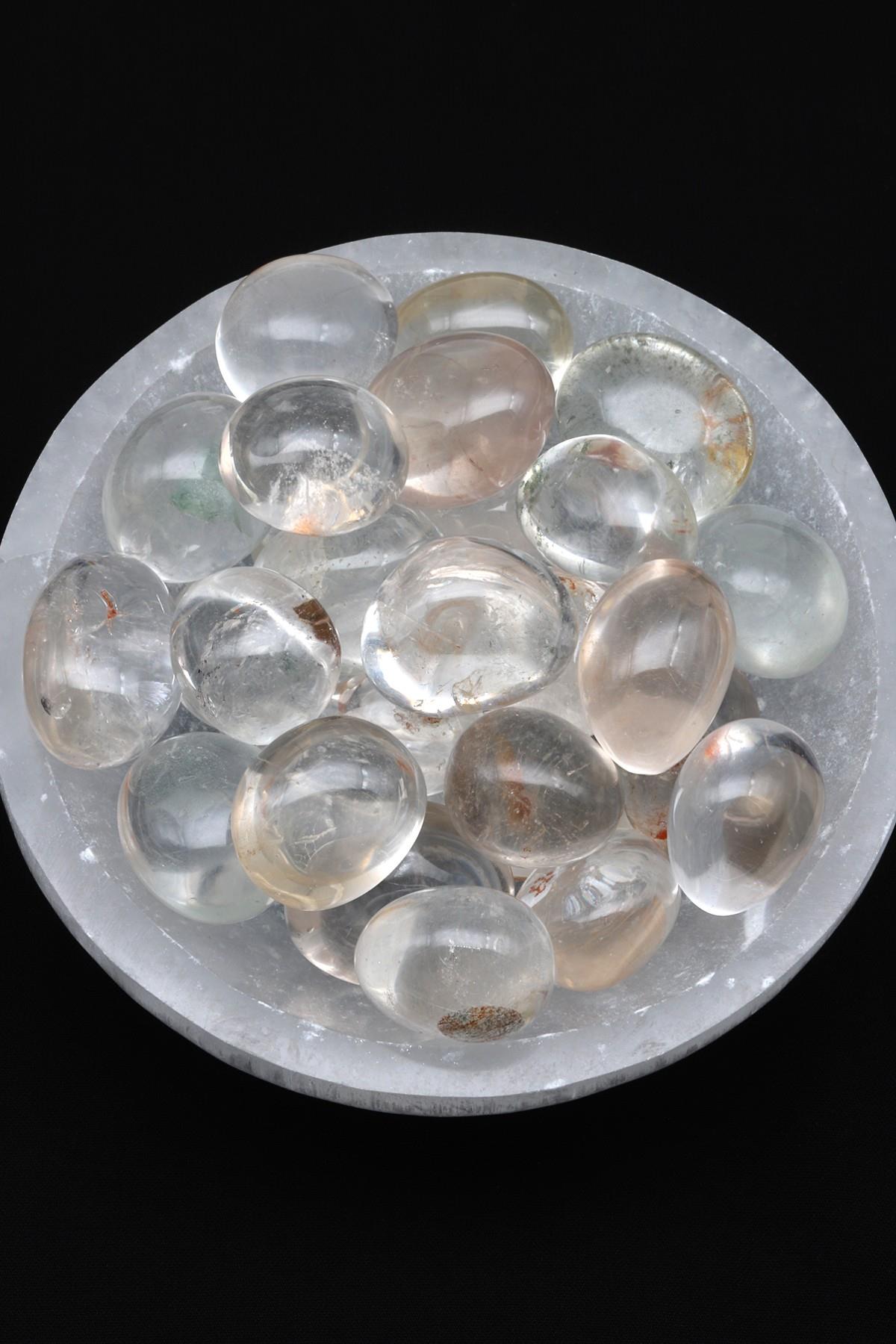 Kristal Kuvars Doğal Taş Tamburlanmış Parça - Tımbıl