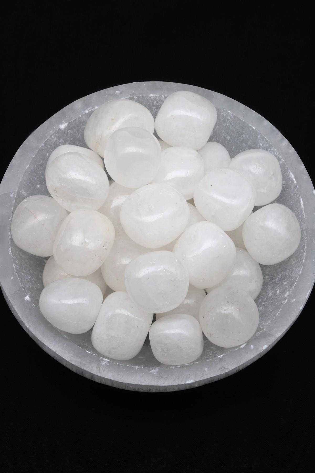 Kristal Kuvars Doğal Taş Tamburlanmış Parça - Tımbıl - TMB-0154