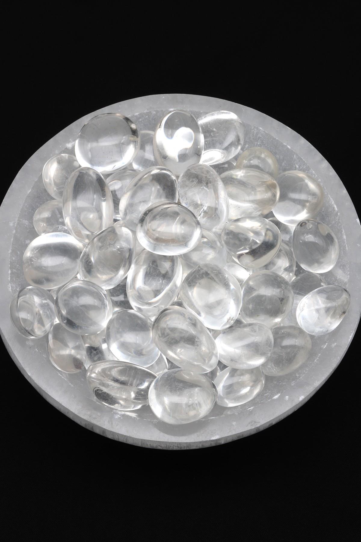 Kristal Kuvars Doğal Taş Tamburlanmış Parça - Tımbıl - TMB-0151