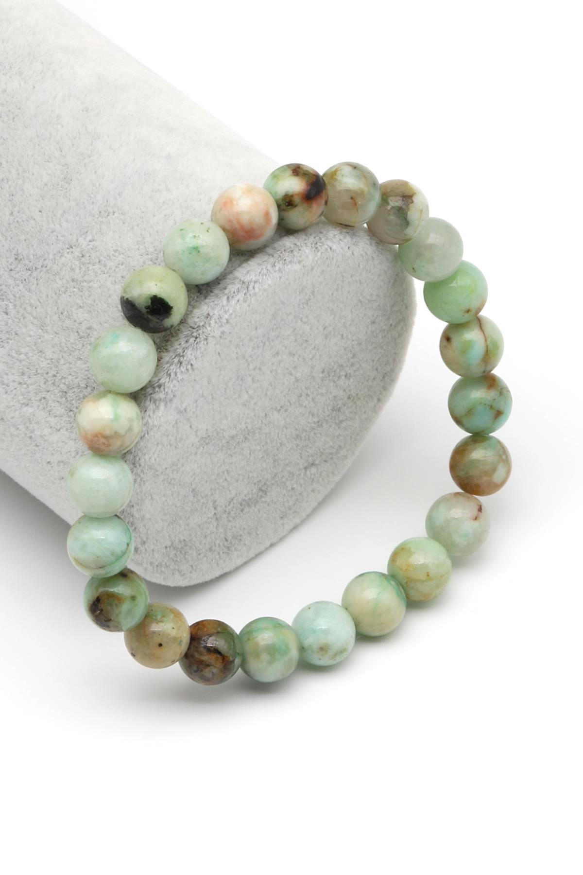 Krizokol Doğal Taş Bileklik 8 mm Küre Kesim