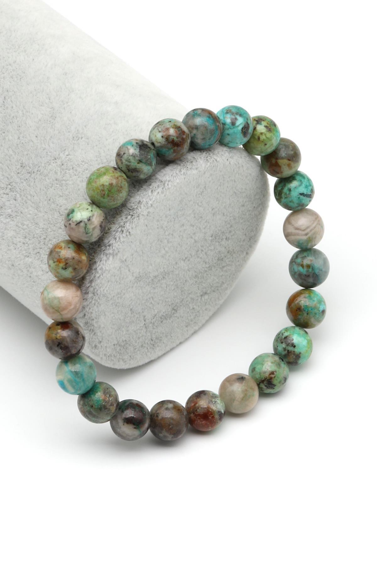 Krizokol Doğal Taş Bileklik 8 mm Küre Kesim