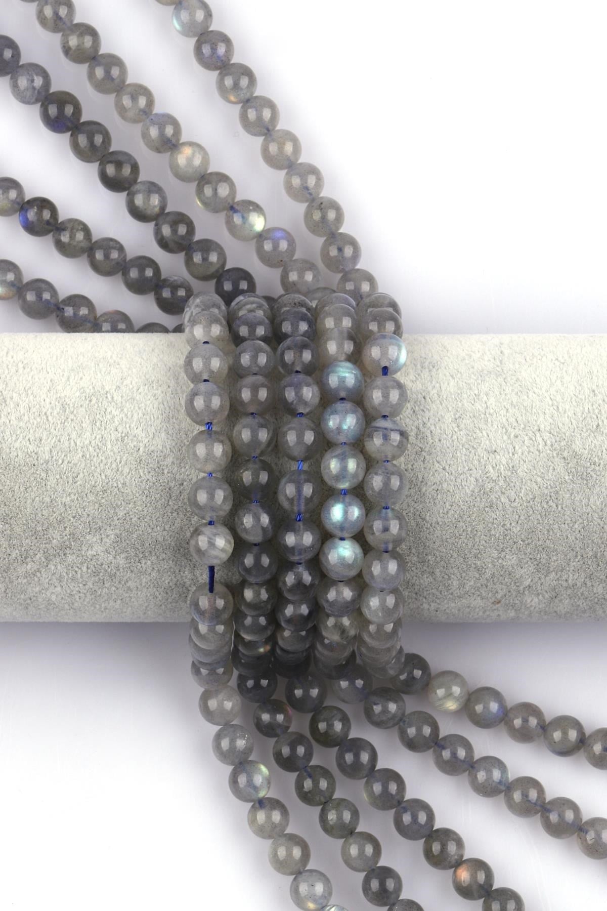 Labradorit ( A Kalite ) Doğal Taş Dizi 8 mm Küre Kesim