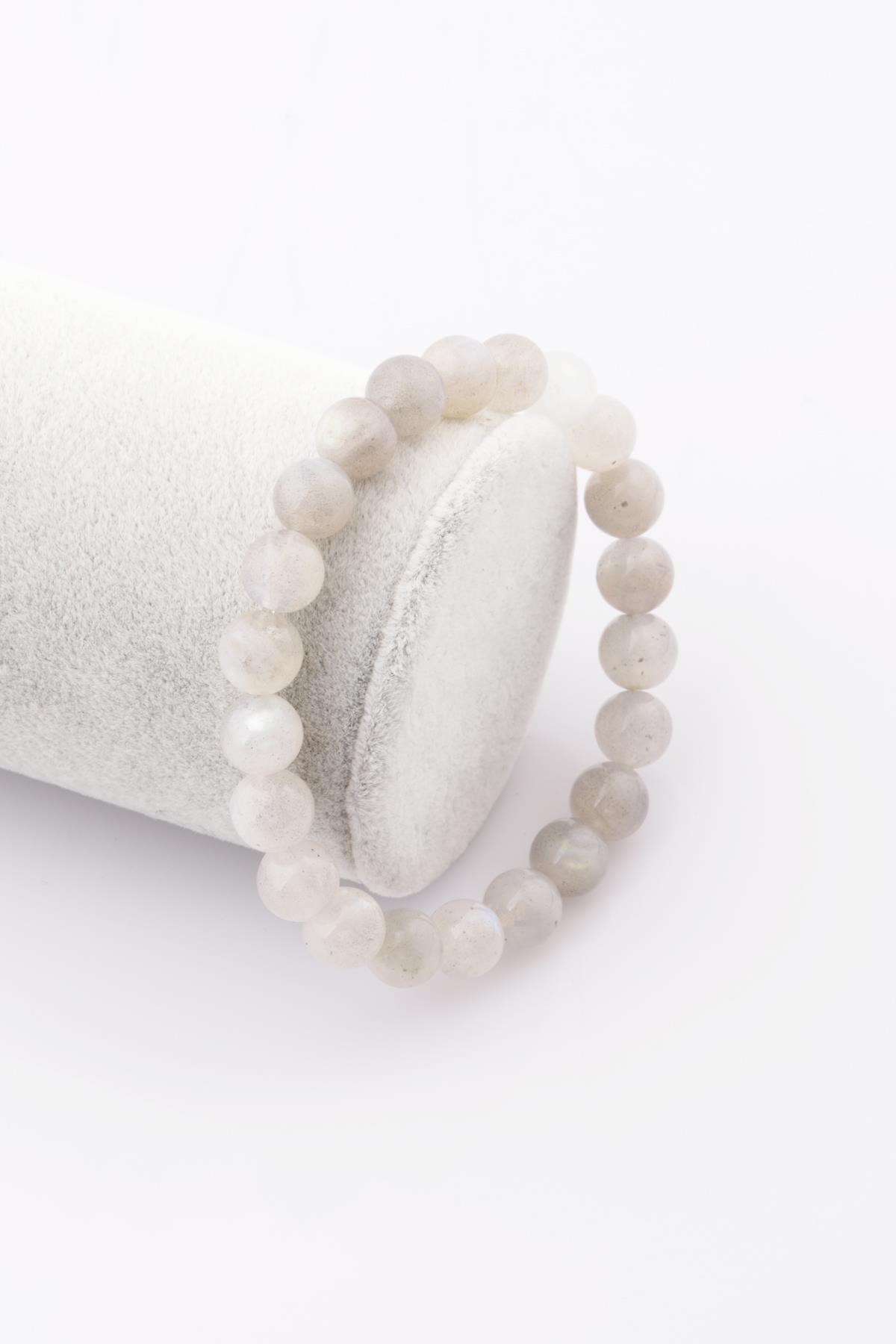 Labradorit ( AA Kalite ) Doğal Taş Bileklik 8 mm Küre Kesim