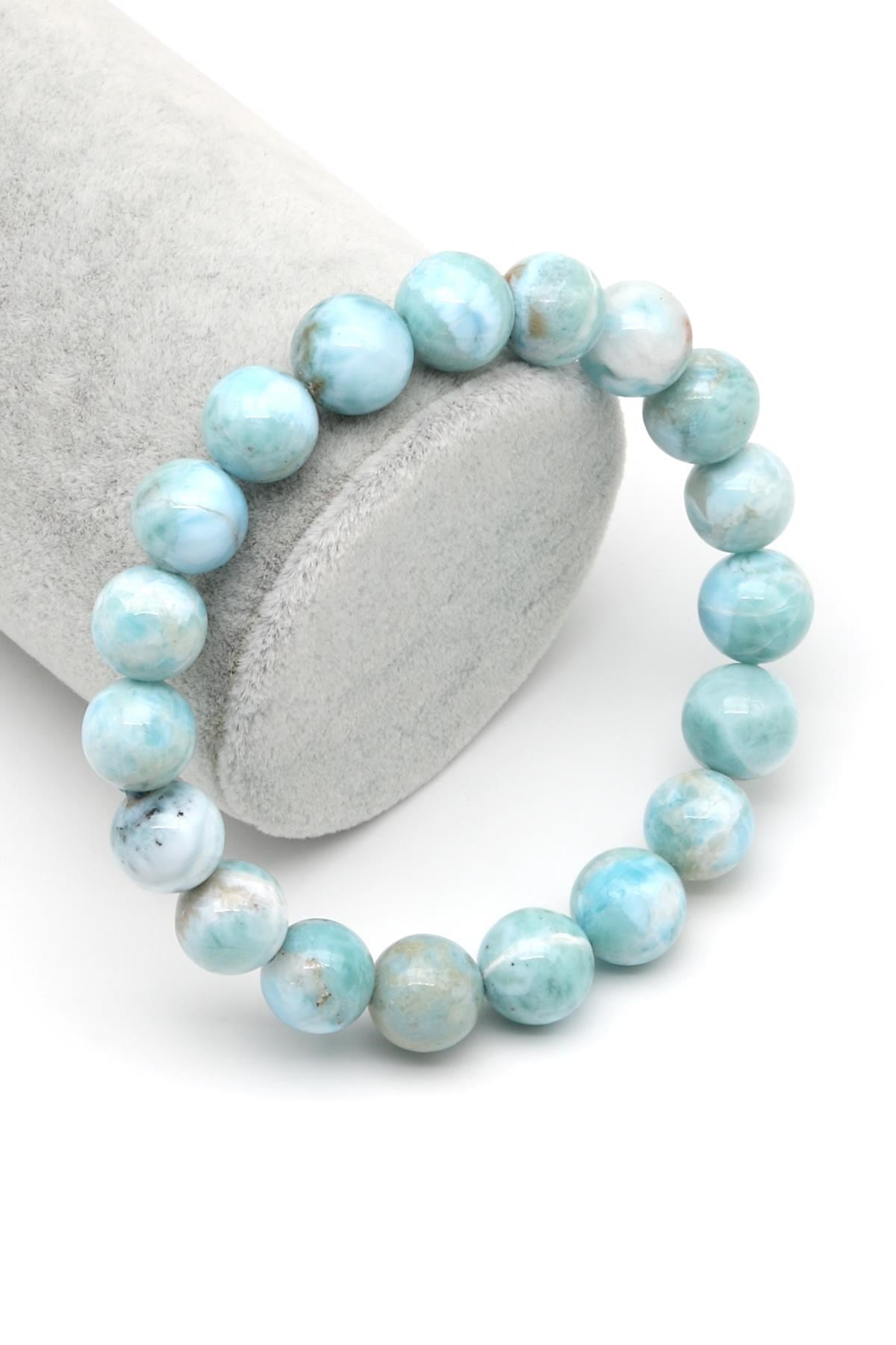 Larimar Doğal Taş Bileklik 11 mm Küre Kesim - BLK-2001