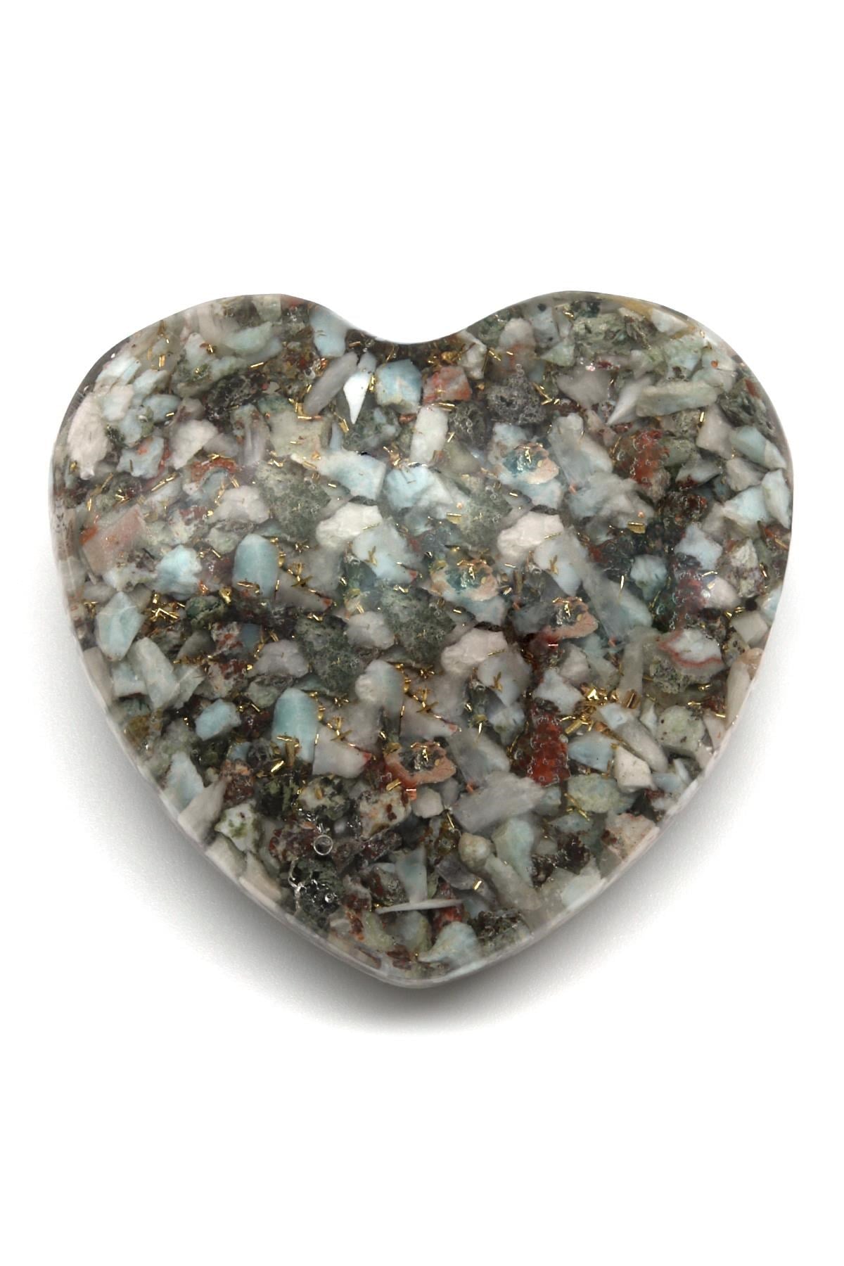 Larimar Taşından Orgonit Kalp