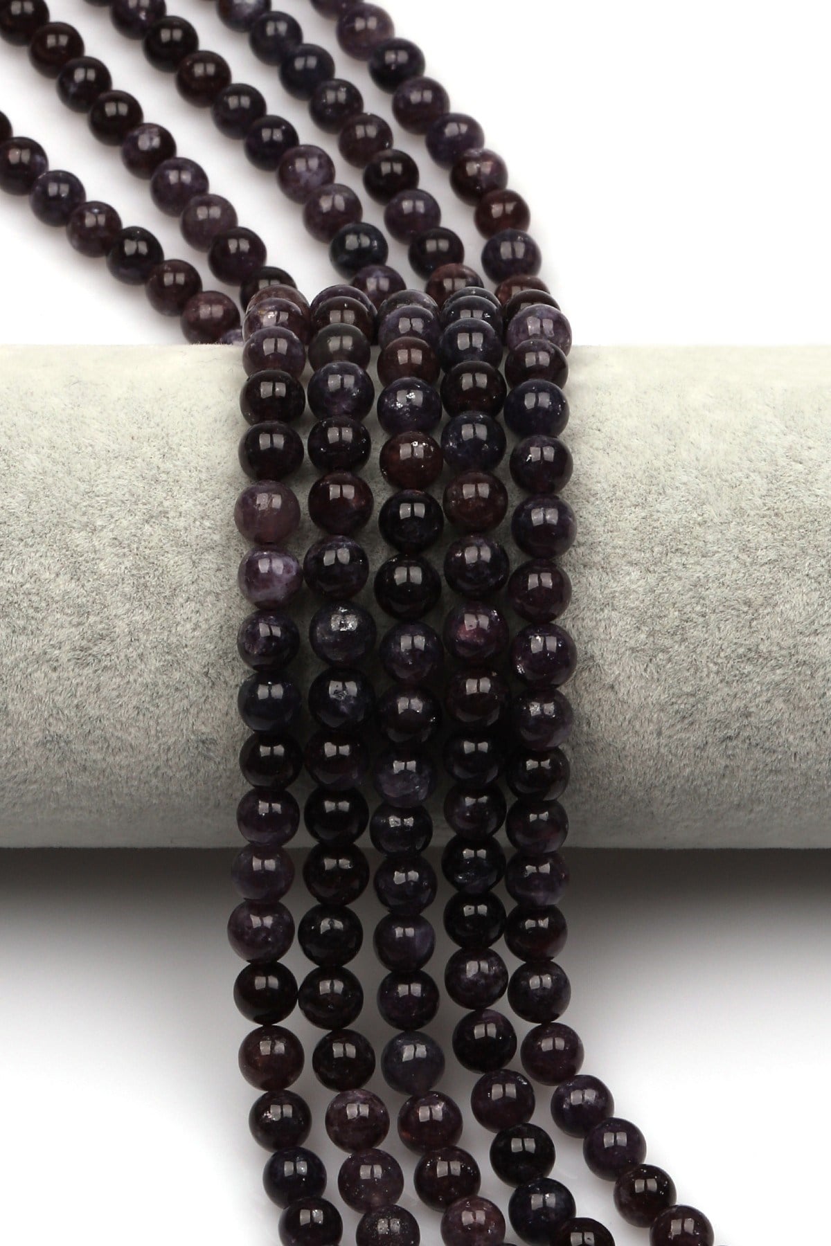 Lepidolit Doğal Taş Dizi 6 mm Küre Kesim - DZ-0860