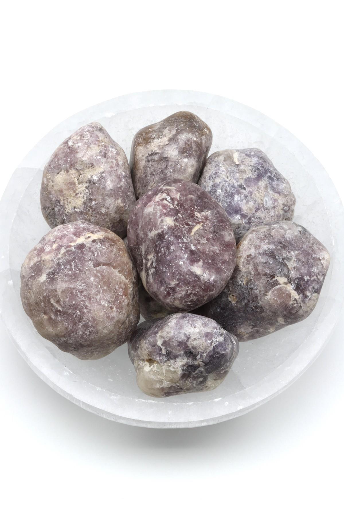 Lepidolit Doğal Taş Tamburlanmış Parça - Tımbıl