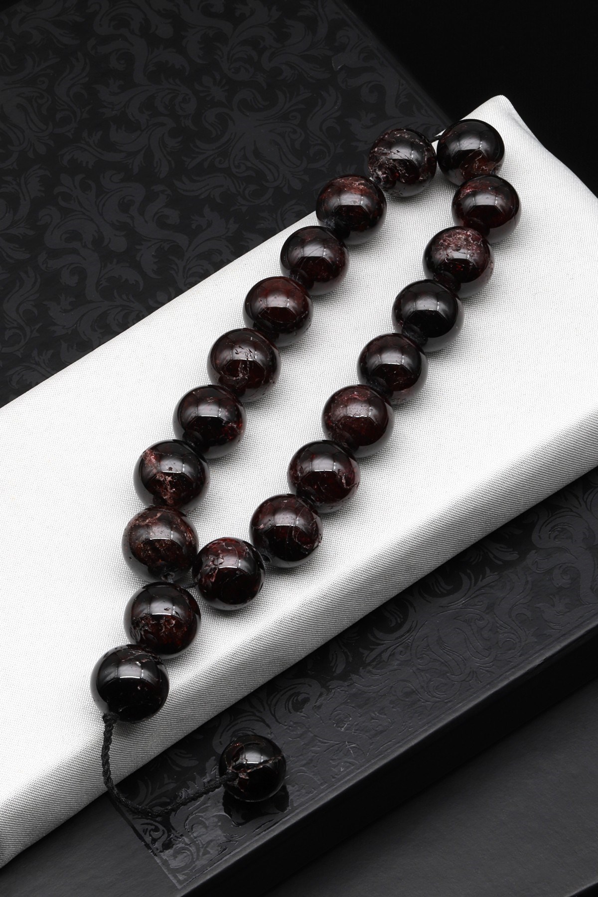 Maskot Efe Garnet Doğal Taş Tesbih 14 mm Küre Kesim - TSB-0505