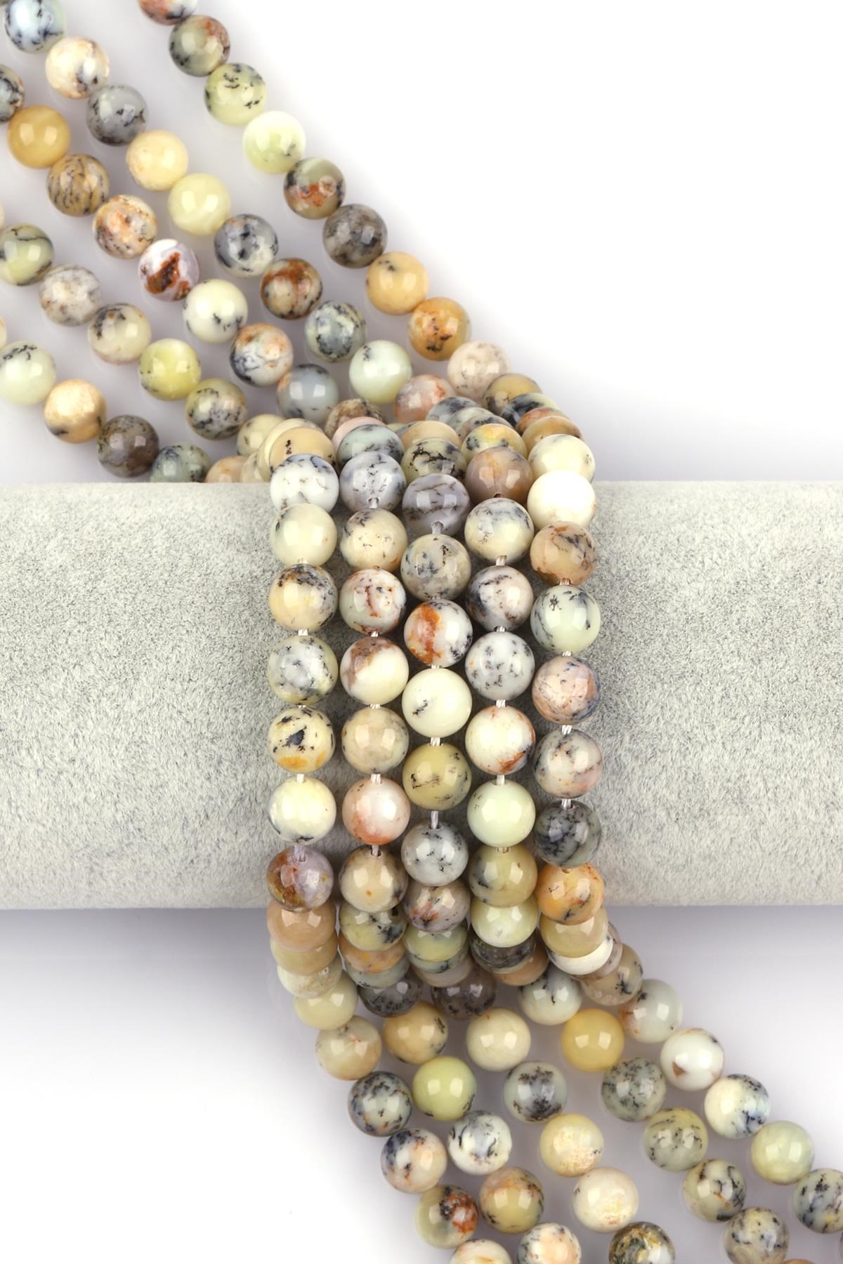 Merlinite Opal Doğal Taş Dizi 8 mm Küre Kesim 