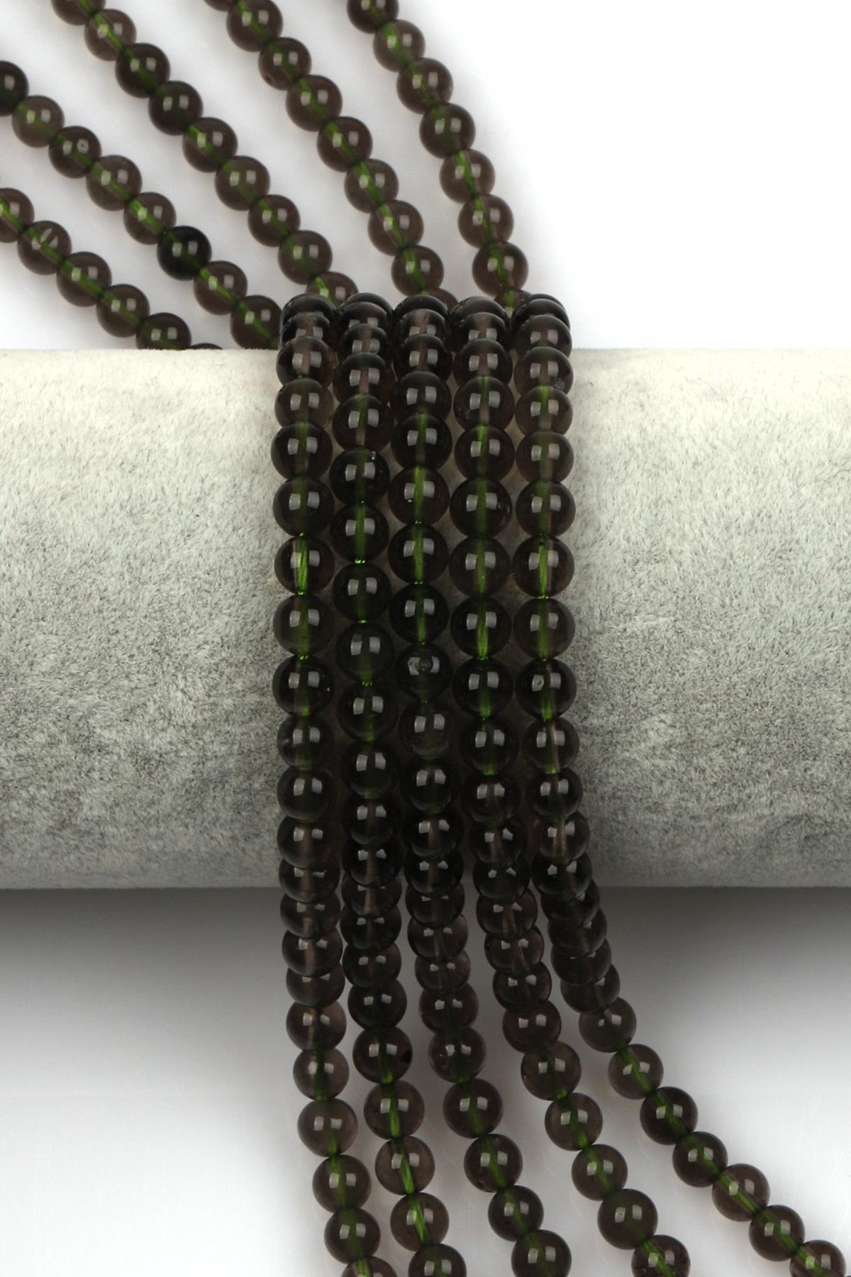 Moldavit Doğal Taş Dizi 6 mm Küre Kesim