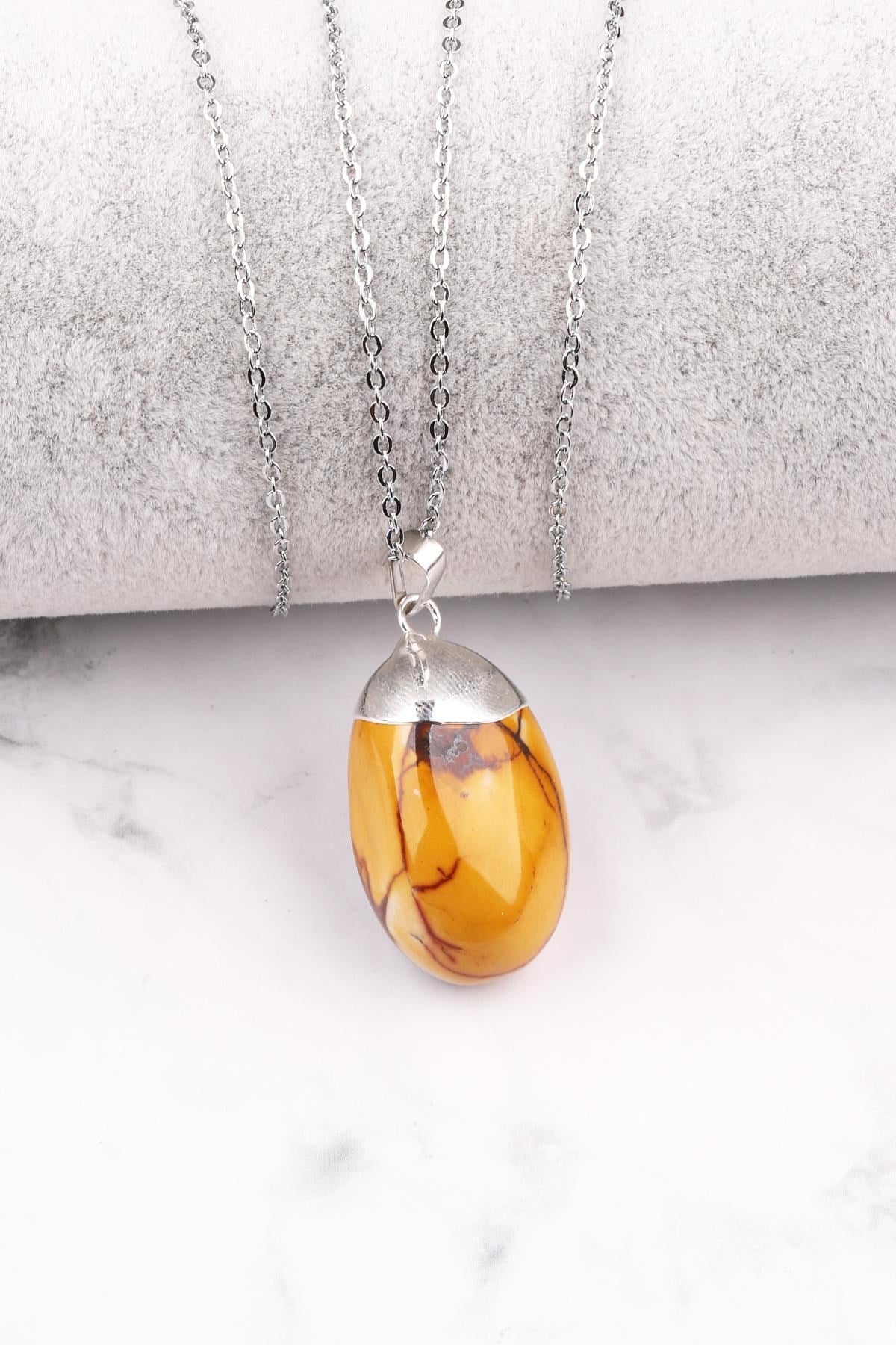 Mookaite Jasper Doğal Taş Kolye