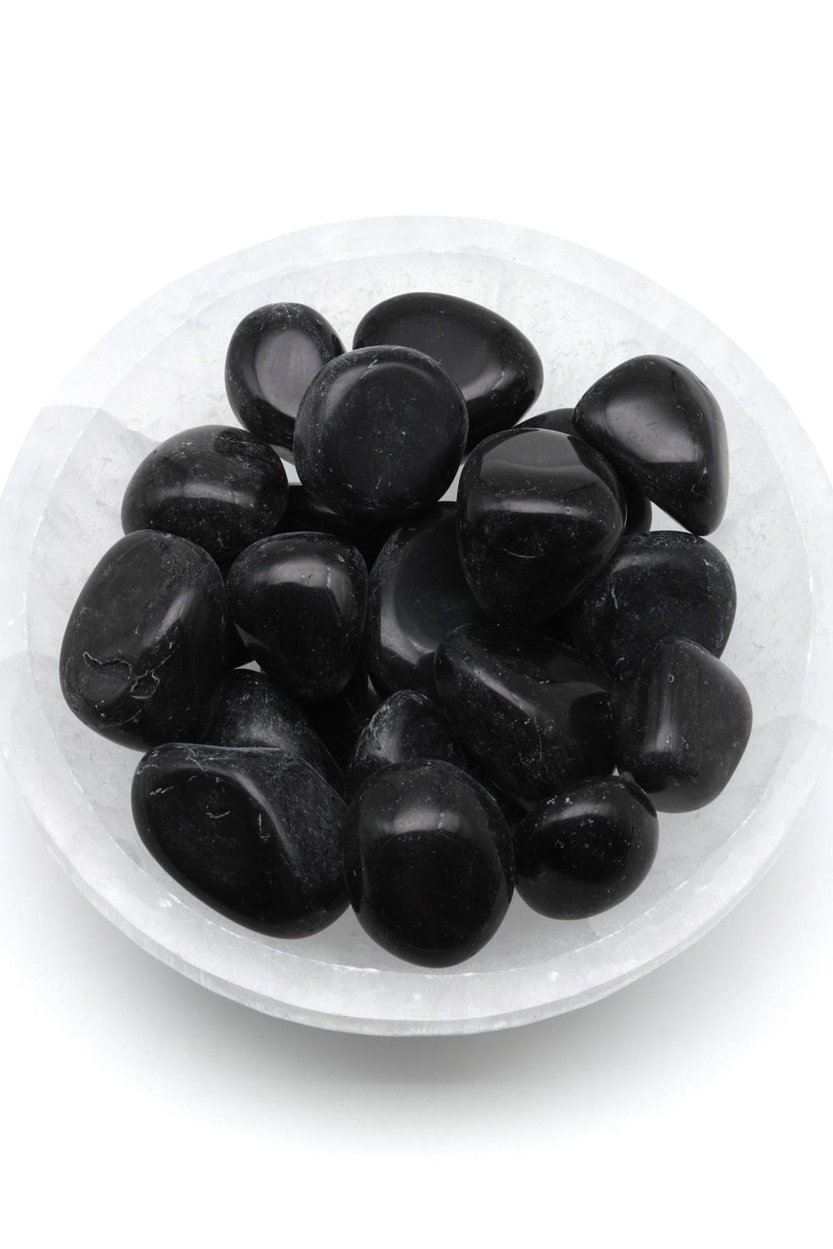 Obsidyen Doğal Taş Tamburlanmış Parça - Tımbıl