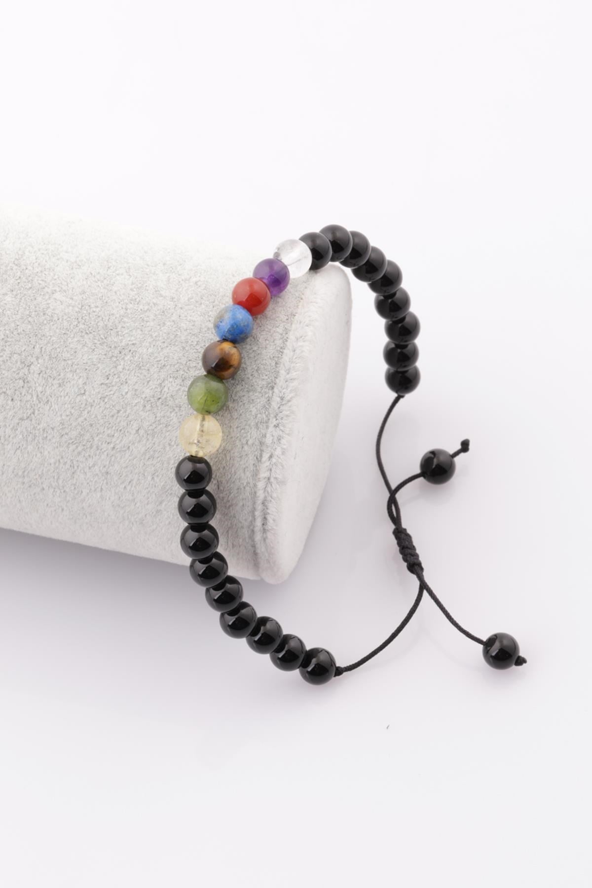 Oniks - Çakra Makrome Örme Bileklik