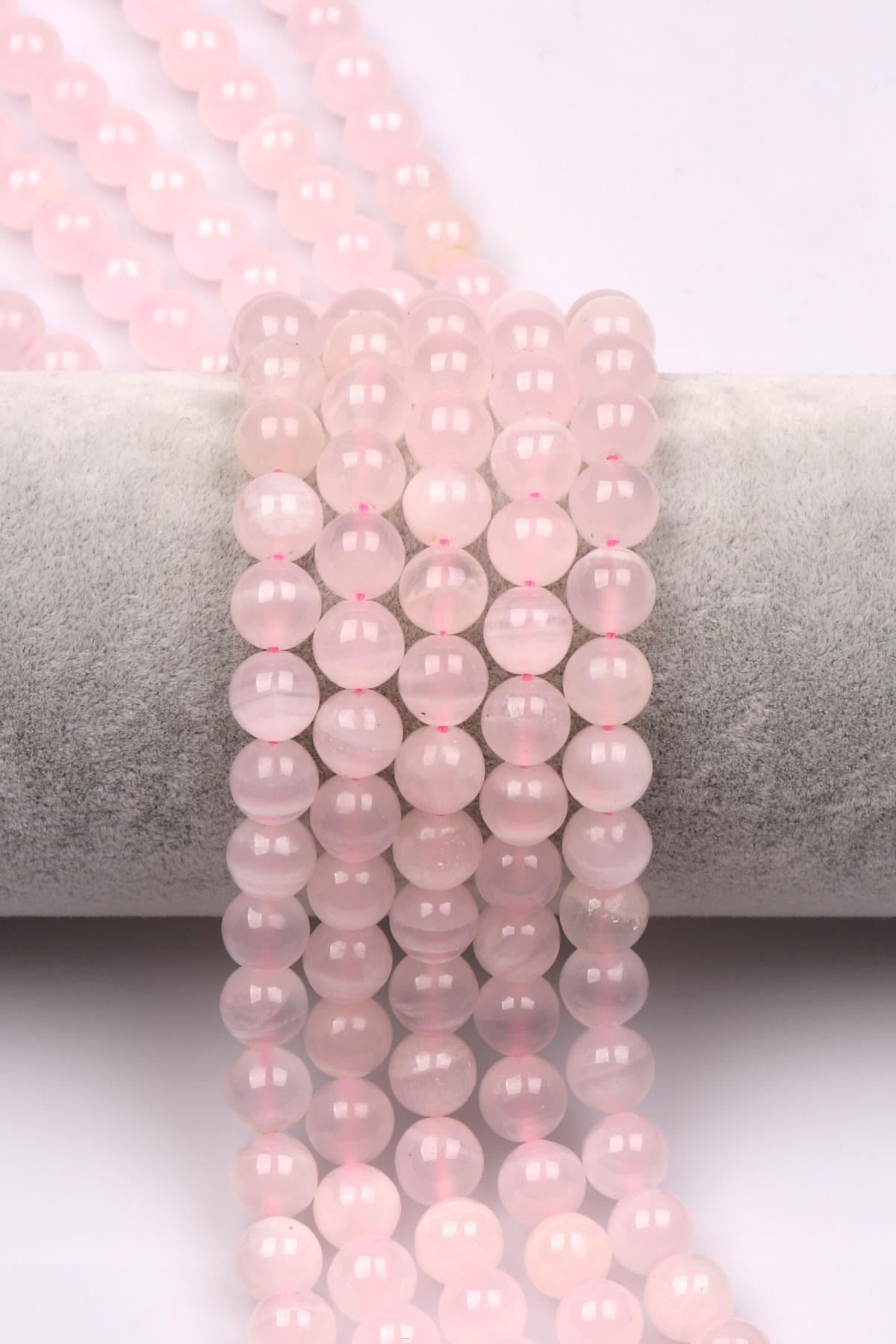 Pembe Kalsit Doğal Taş Dizi 8 mm Küre Kesim