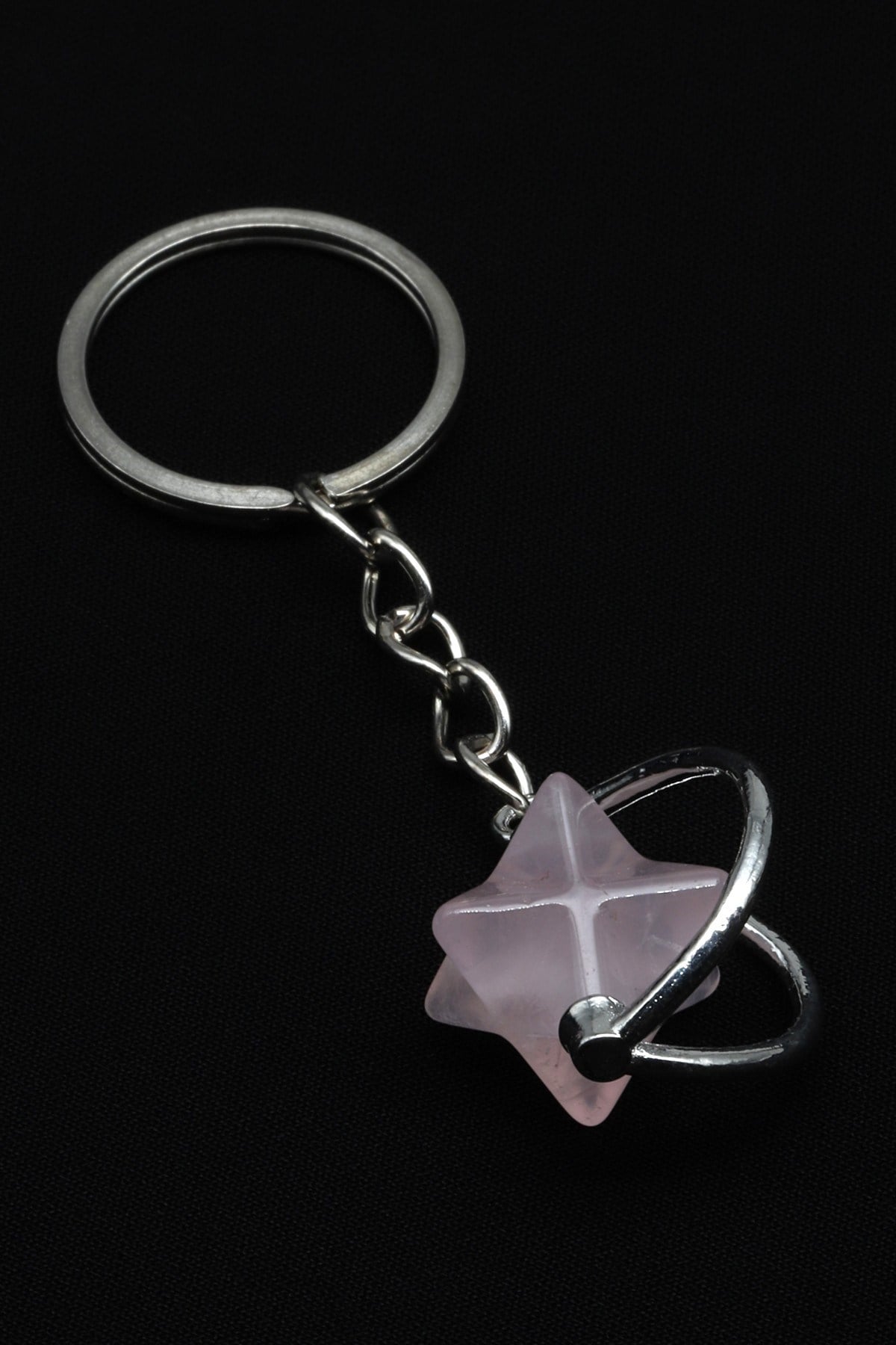 Pembe Kuvars Doğal Taş Anahtarlık - ANH-0146