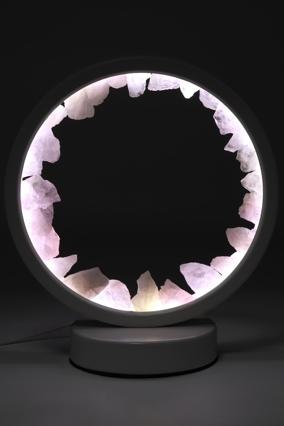 Pembe Kuvars Doğal Taş Lamba