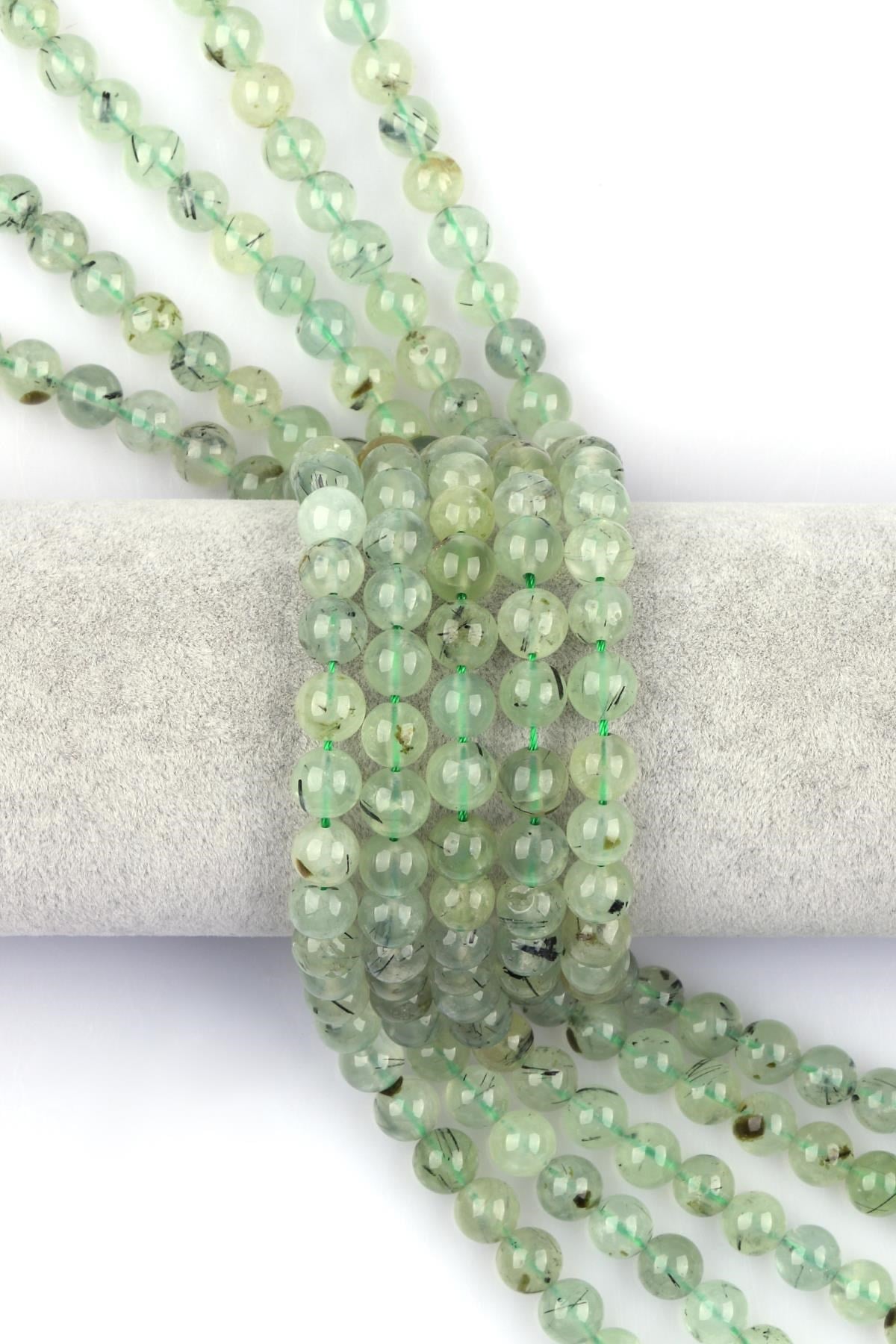Prehnite Doğal Taş Dizi 8 mm Küre Kesim