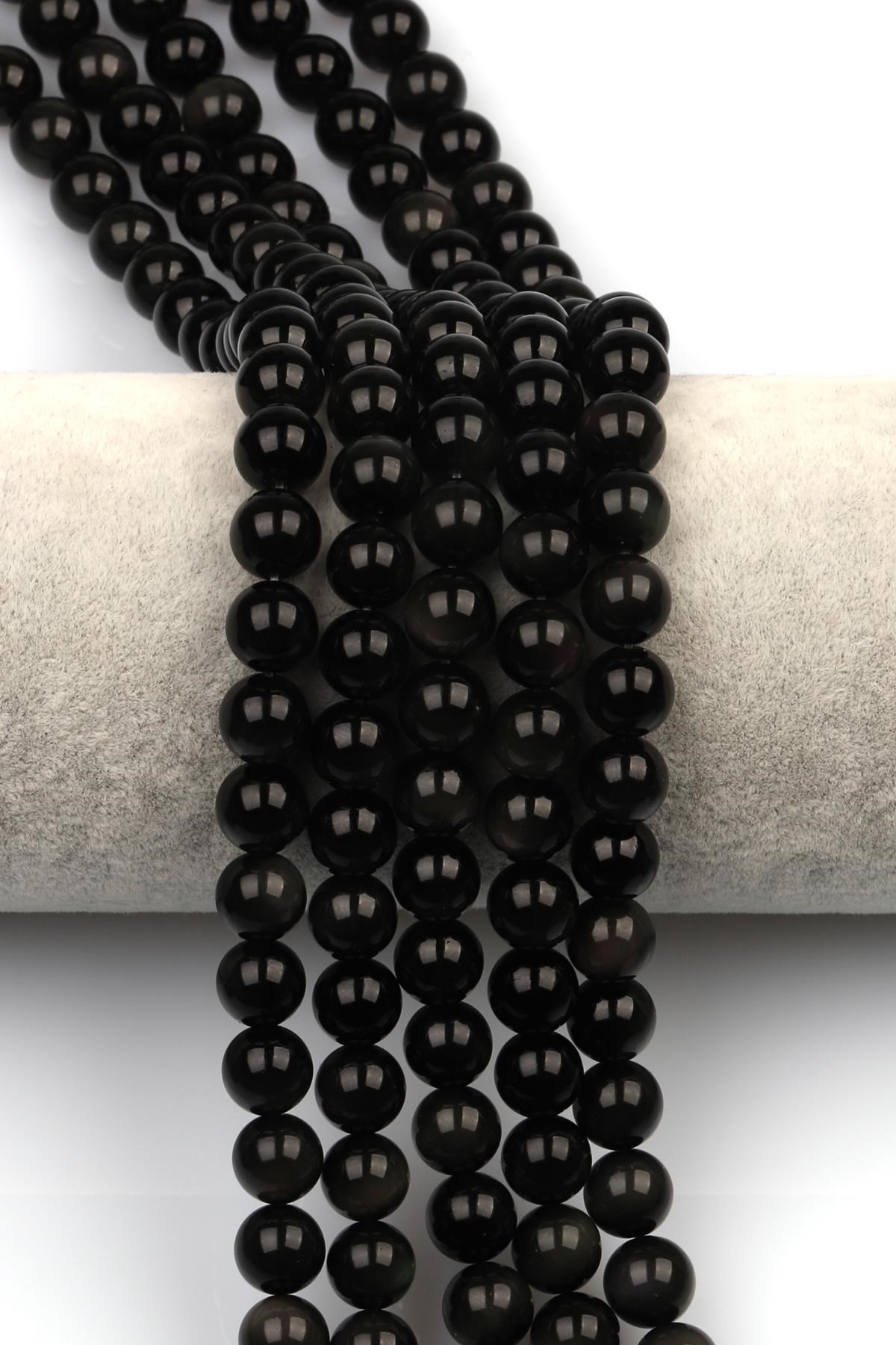 Rainbow Obsidyen Doğal Taş Dizi 8 mm Küre Kesim