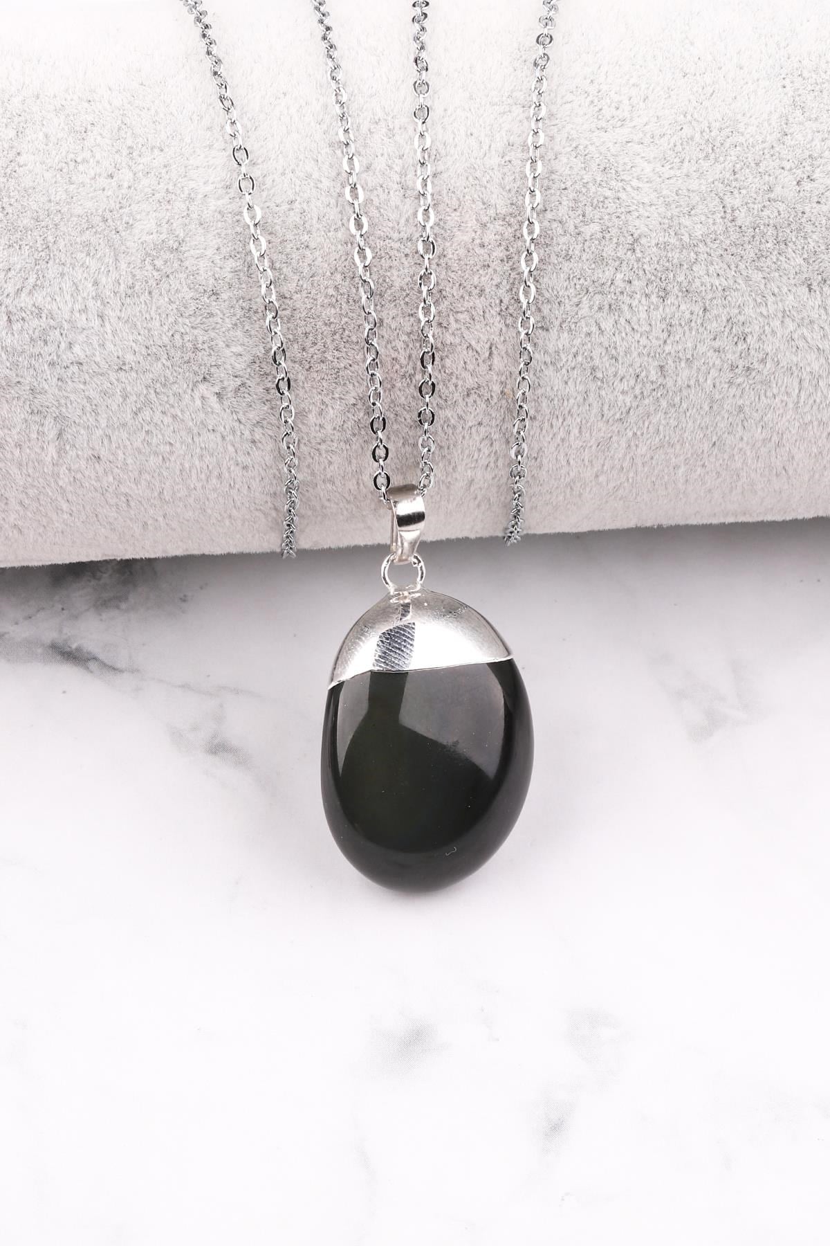 Rainbow Obsidyen Doğal Taş Kolye