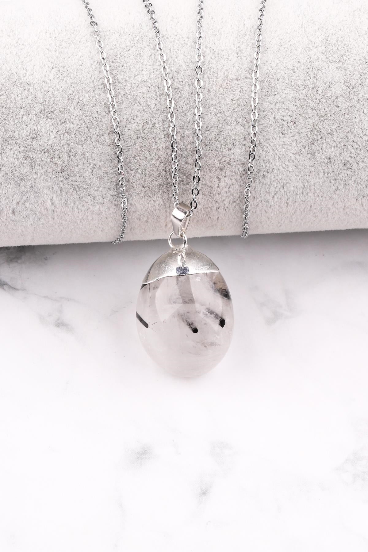 Rutil Kuvars Doğal Taş Kolye