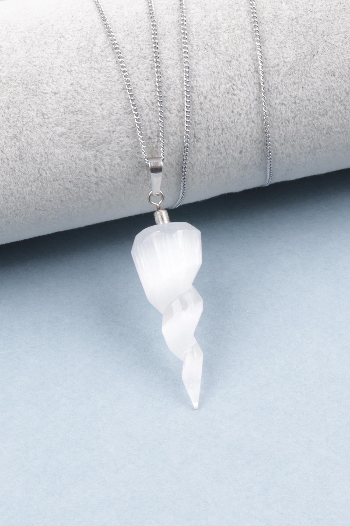 Selenit Doğal Taş Kolye