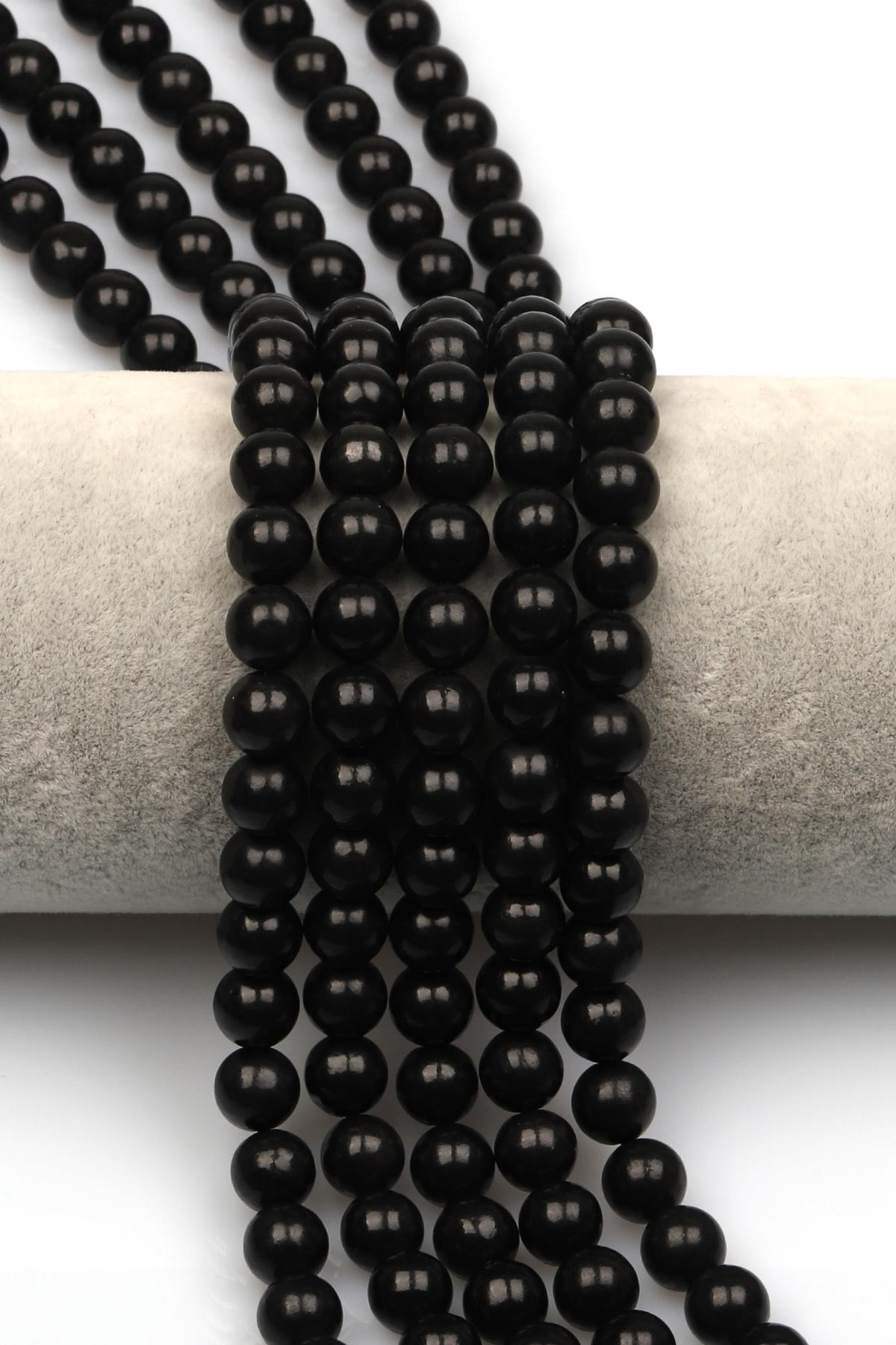 Shungite Doğal Taş Dizi 8 mm Küre Kesim