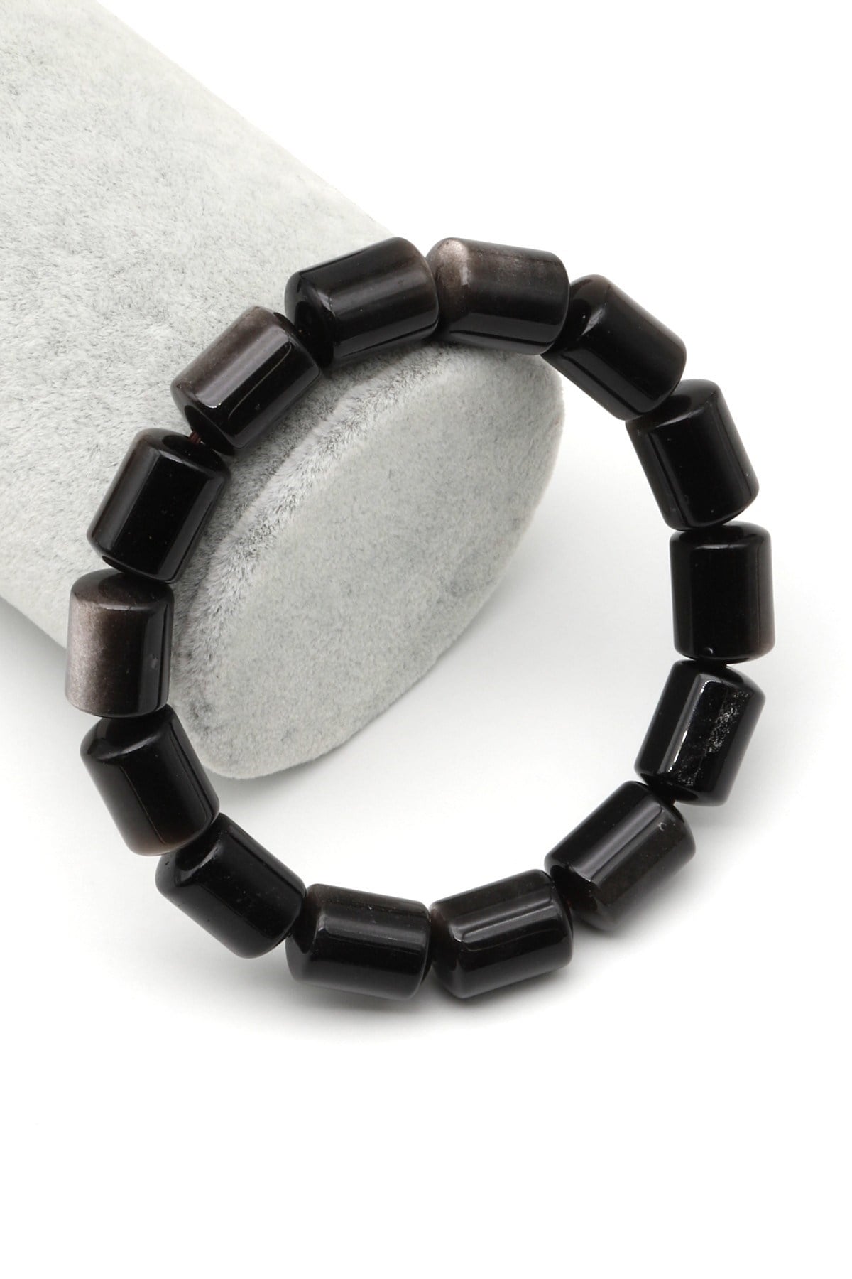 Silver Obsidyen Doğal Taş Bileklik 10 x 14 mm Özel Kesim - BLK-2445