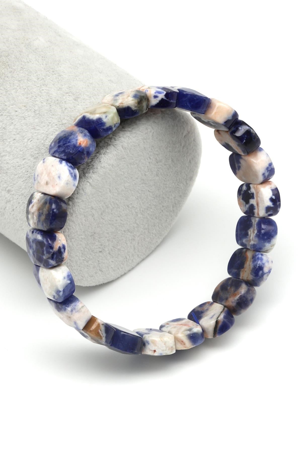 Sodalit Doğal Taş Bileklik 10 x 14 mm Özel Kesim