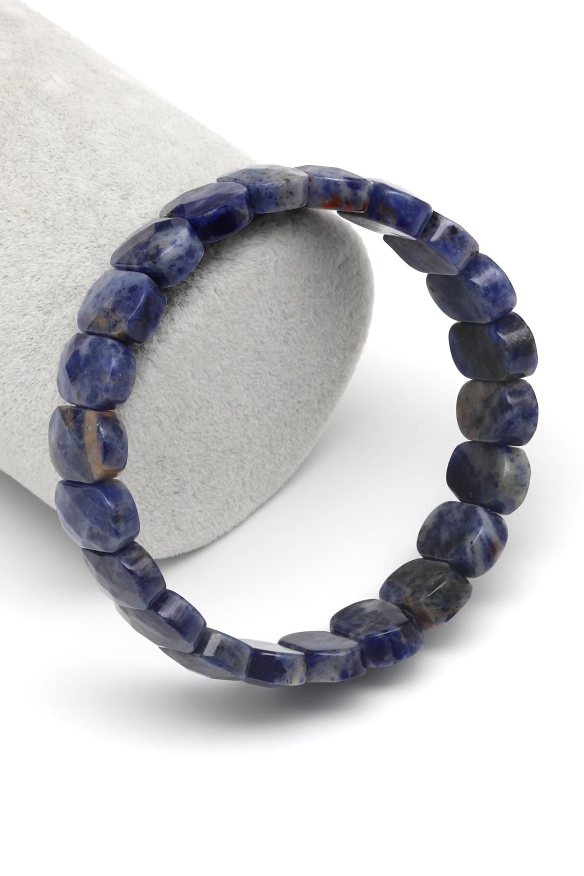 Sodalit Doğal Taş Bileklik 10 x 14 mm Özel Kesim