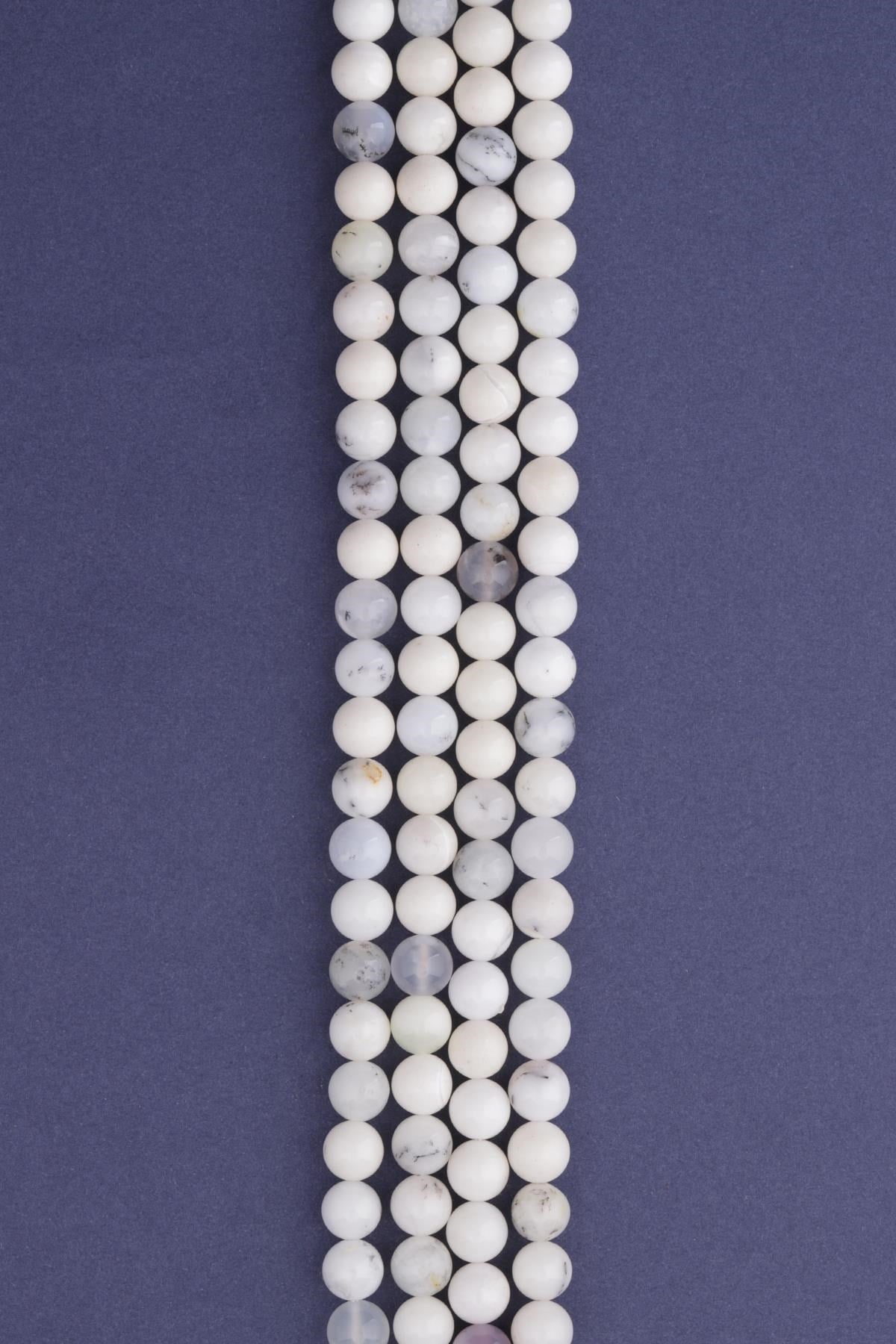 Süt Opal Doğal Taş Dizi 8 mm Küre Kesim