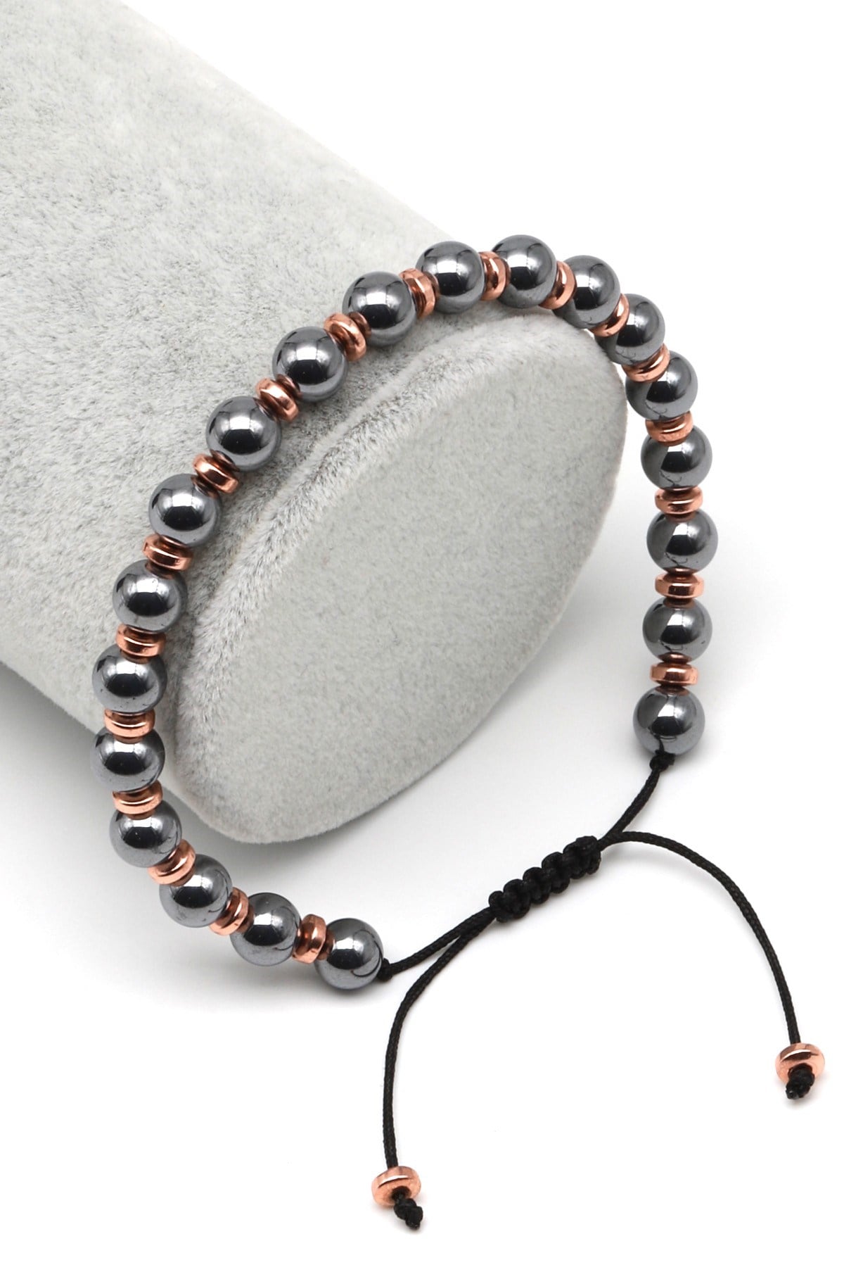 Terahertz Doğal Taş Makrome Örme Bileklik Küre Kesim - BMK-601