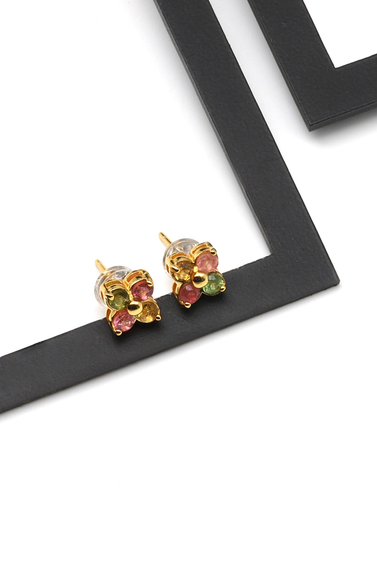 Turmalin Doğal Taş 925 Ayar Gümüş Küpe - KP-0297