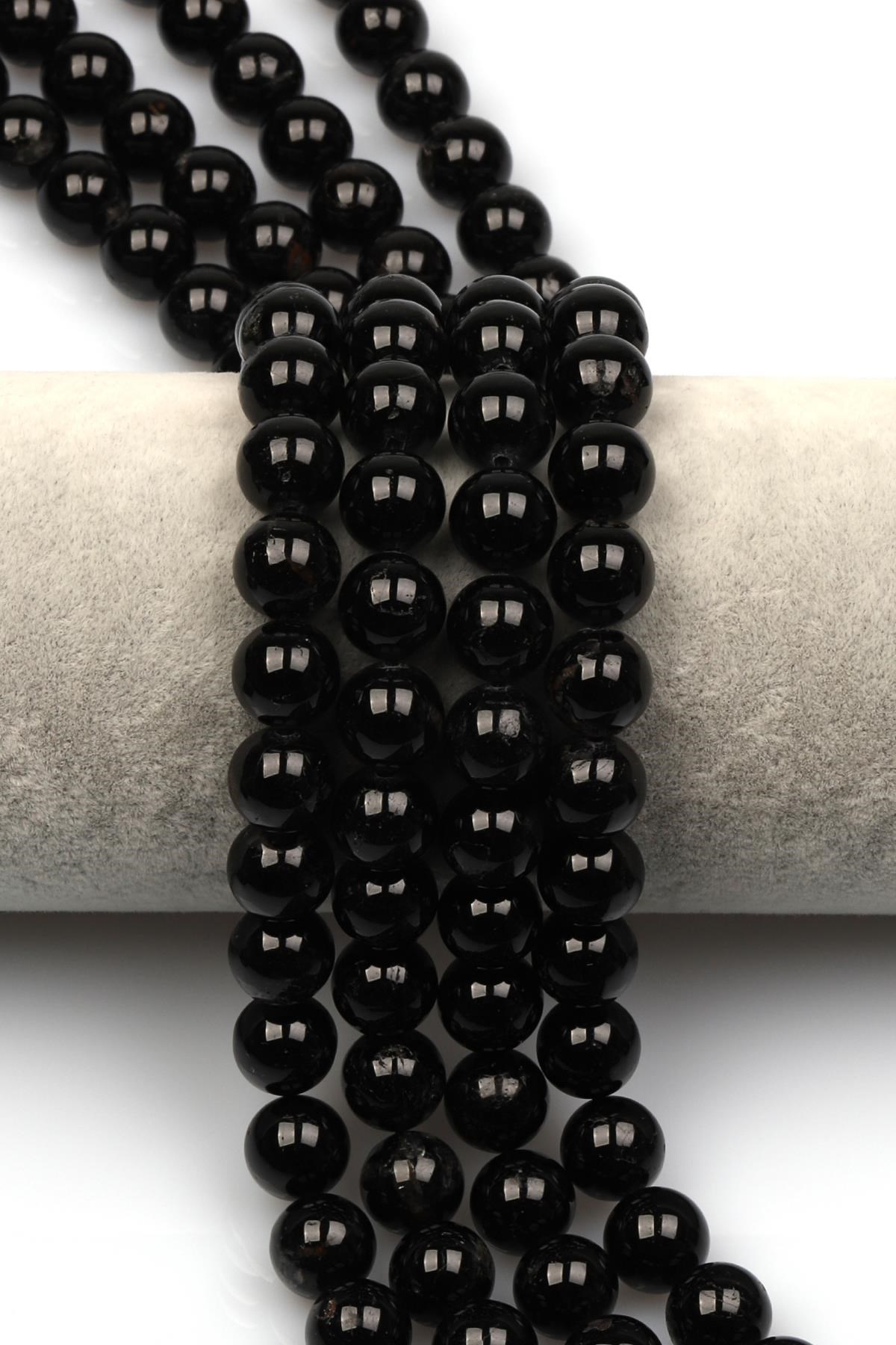 Turmalin Doğal Taş Dizi 10 mm Küre Kesim