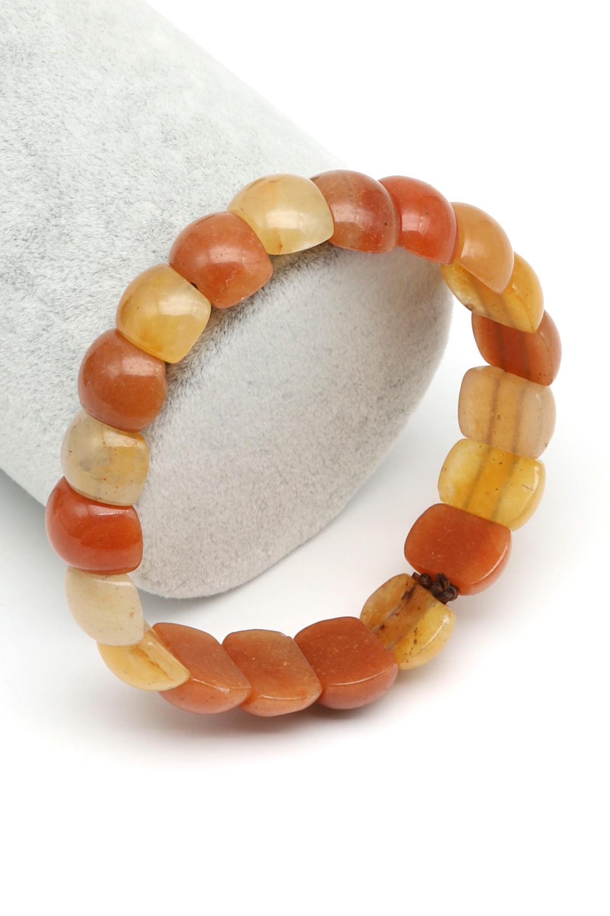 Turuncu Aventurin Doğal Taş Bileklik 10 x 14 mm Özel Kesim - BLK-2110