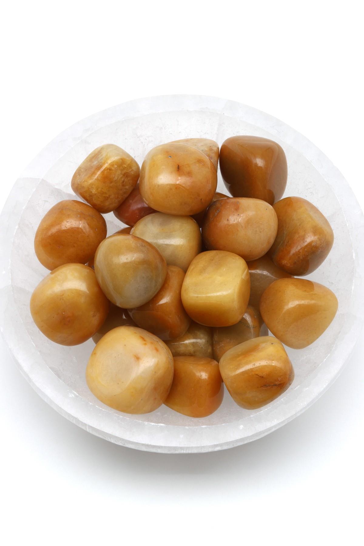 Turuncu Aventurin Doğal Taş Tamburlanmış Parça - Tımbıl